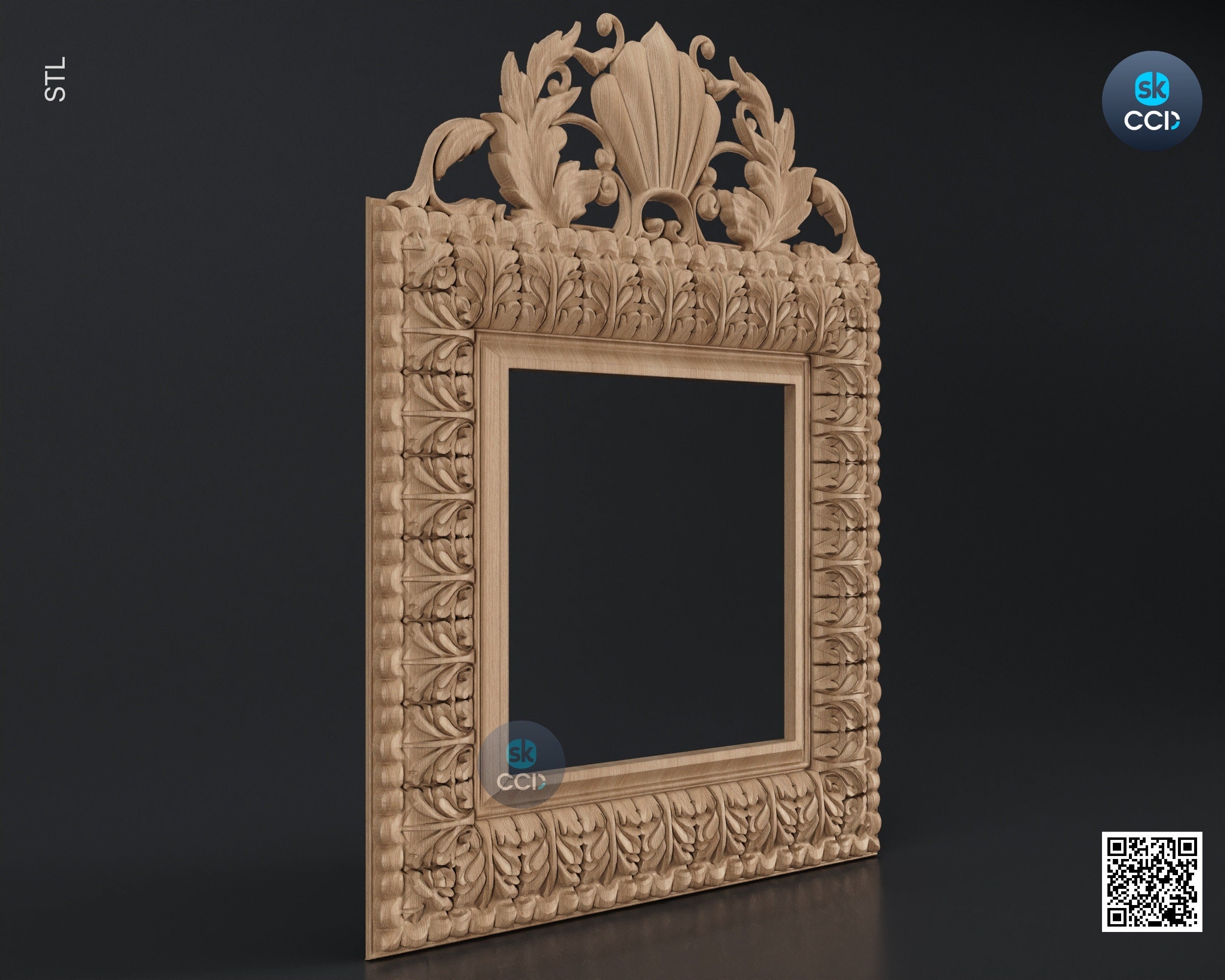 Carved Frame STL 3D Model, Carvign Frame, CNC Router Carving ArtCAM File, CNC files, Wood, Art, Wall Decor SKWF1079