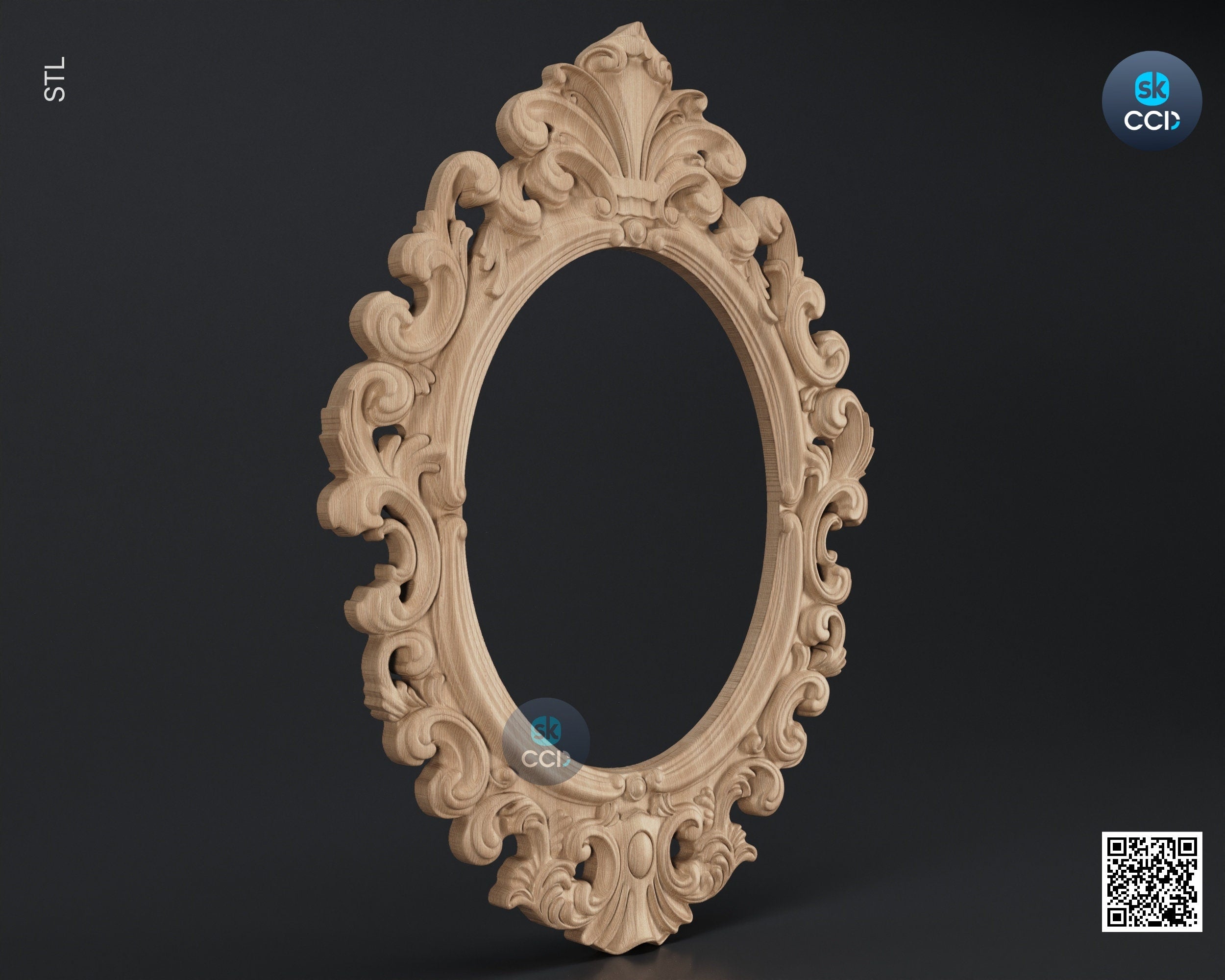 Carved Frame STL 3D Model, Carvign Frame, CNC Router Carving ArtCAM File, CNC files, Wood, Art, Wall Decor SKWF10104