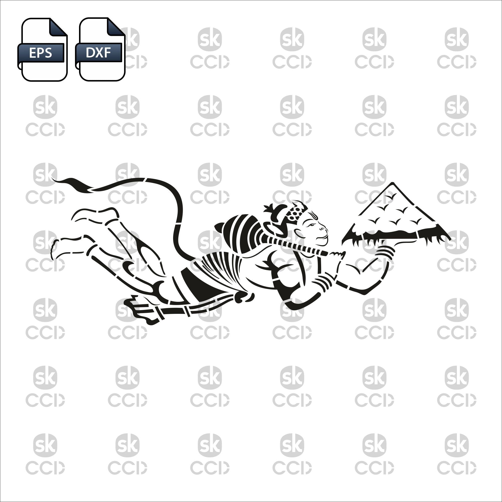 Indian God | Lord Hanuman | Hanuman | Laser Cutting Design | DXF Vector | Cnc Instant Download File | Cnc Digital Design