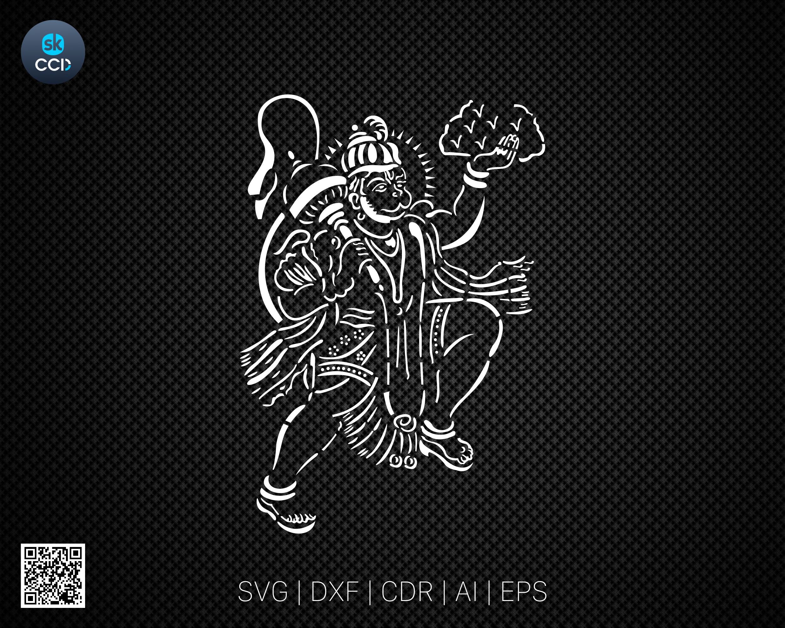 Indian God | Lord Hanuman | Hanuman | Laser Cutting Design | DXF Vector | Cnc Instant Download File | Cnc Digital Design