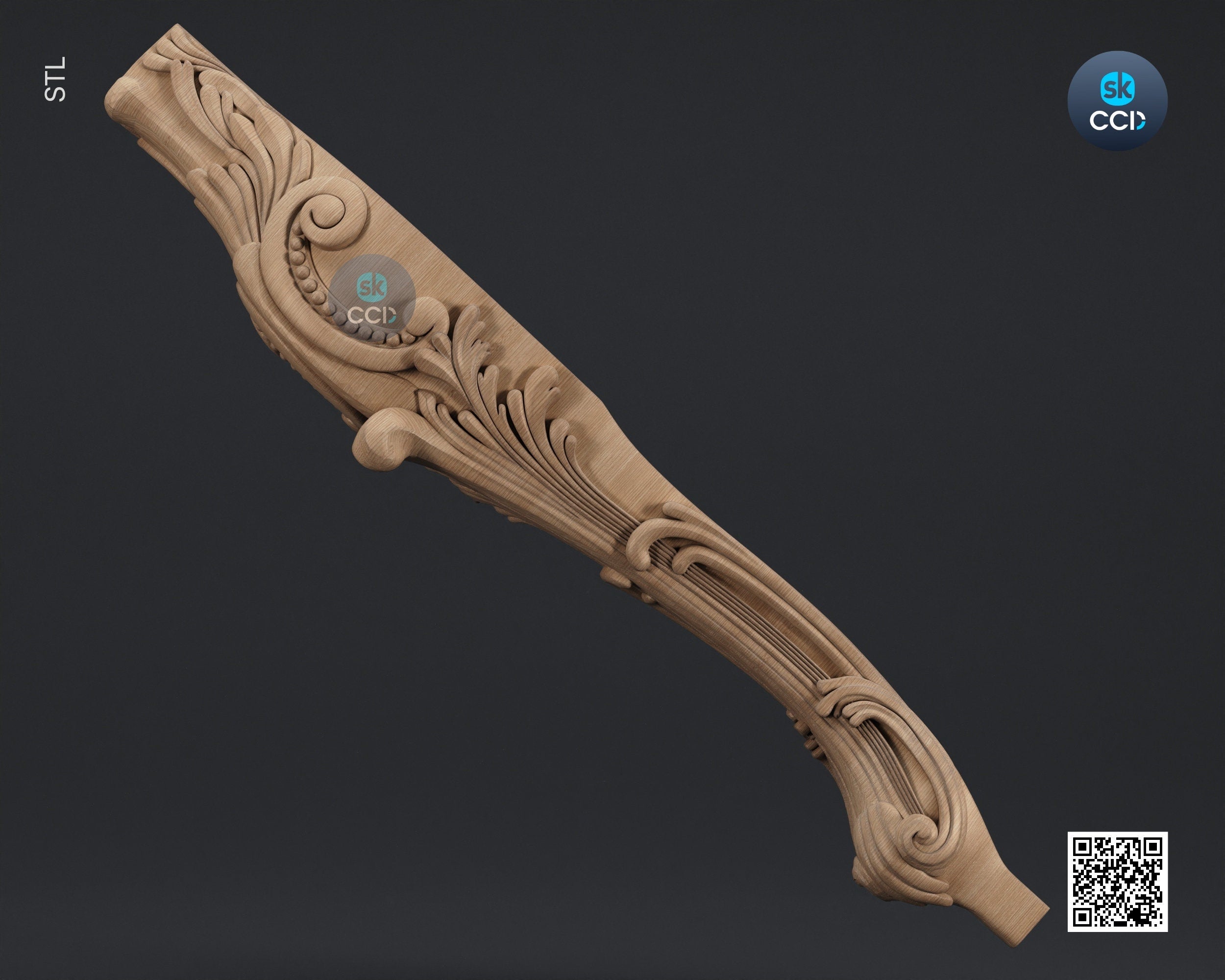 Furniture Leg 3D Model For Cnc Router, Wood Carving Digital File, Column Design, Model No. SKWL1005