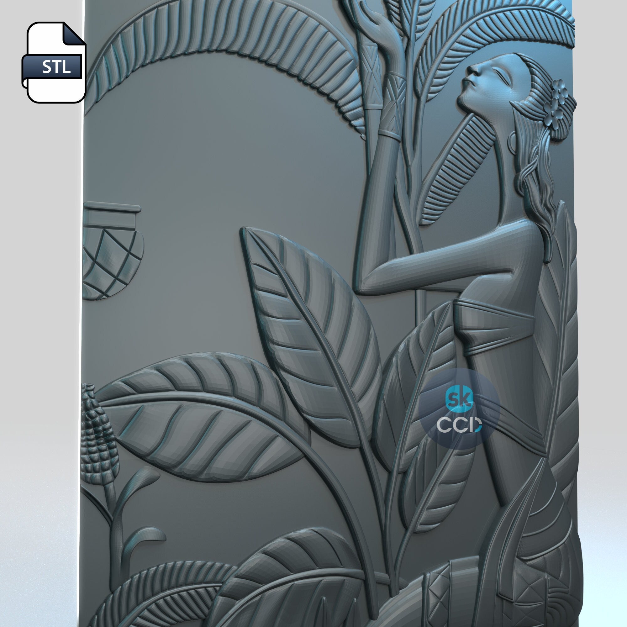 Wood Carving Art | Digital Files | Carving | Aurora | Instant Download Files for CNC | 3D Model | 3D Printed Wall Art