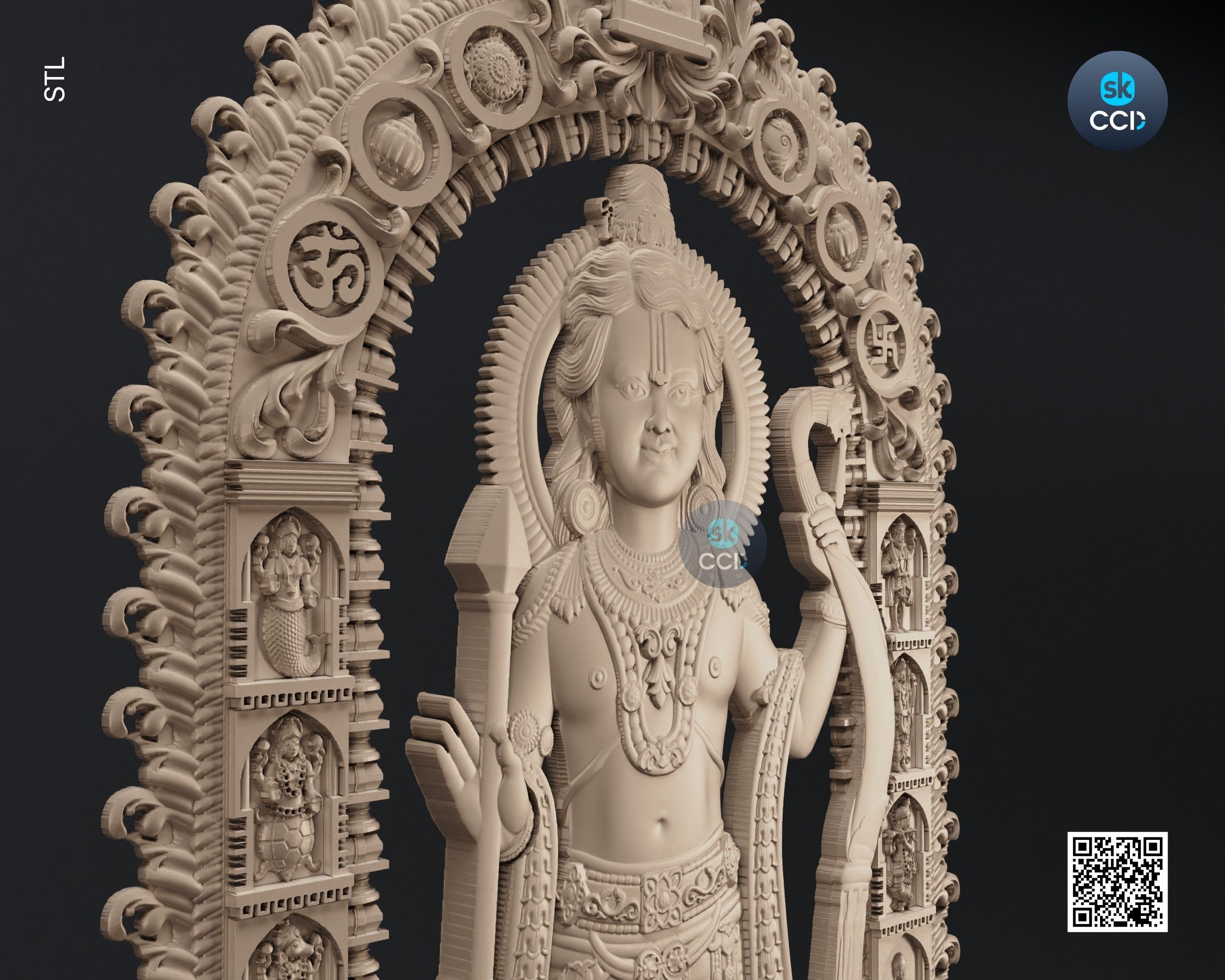 Lord Ram, Ramlala ki Murti, Ayodhya Ram Mandir 3D Model STL File Download for CNC and 3D Printing Instant Download File