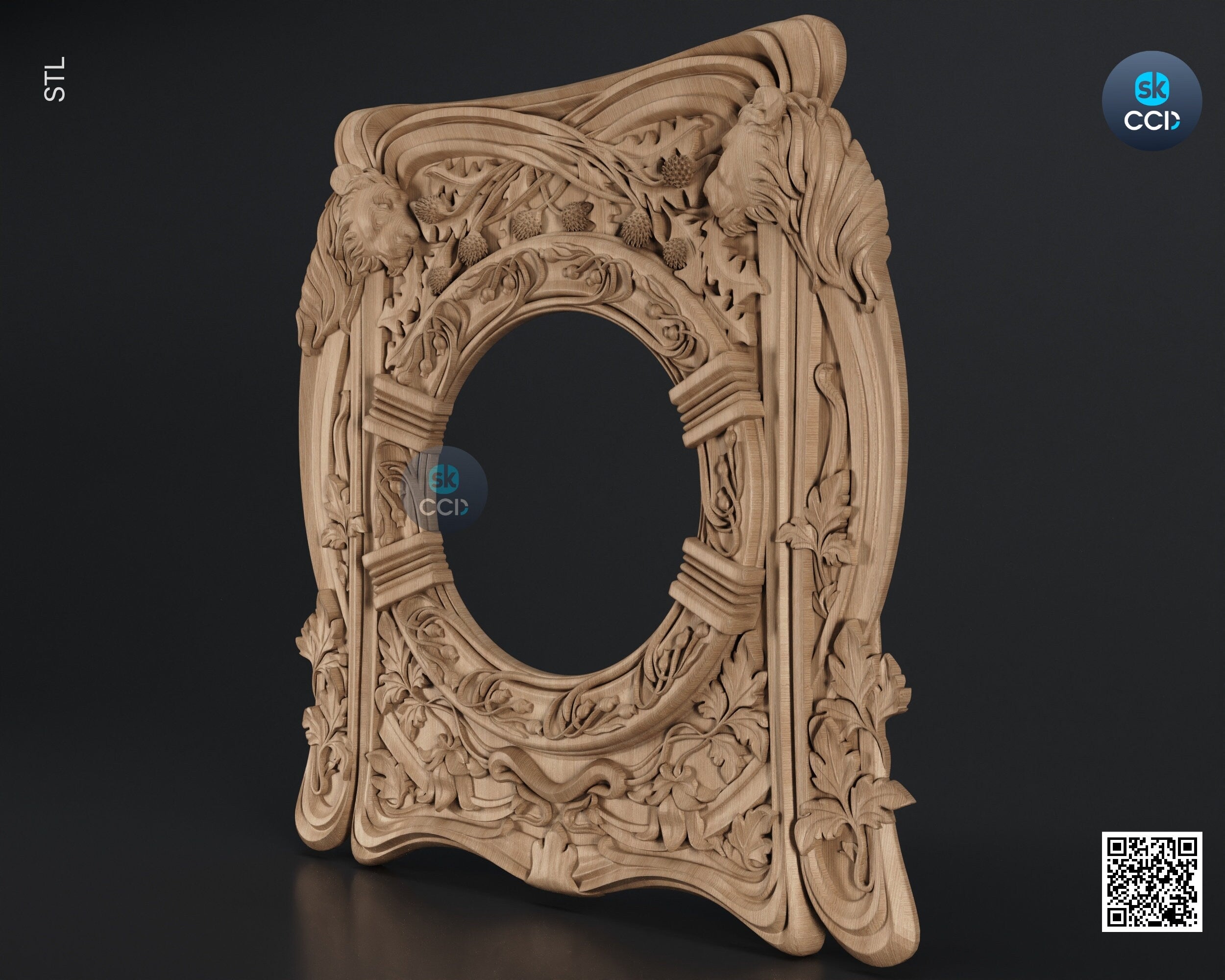 Carved Frame STL 3D Model, Carvign Frame, CNC Router Carving ArtCAM File, CNC files, Wood, Art, Wall Decor SKWF10132