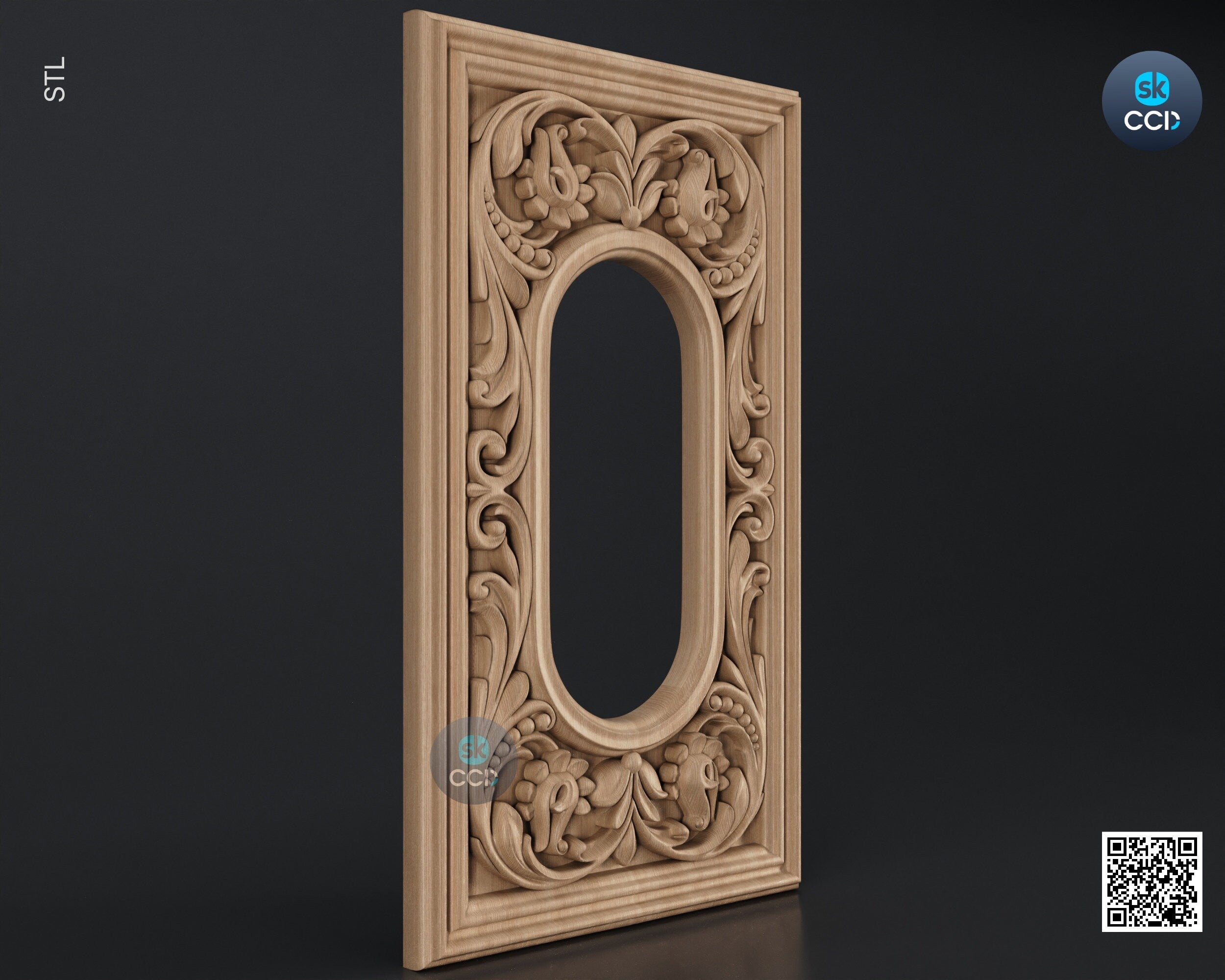 Carved Frame STL 3D Model, Carvign Frame, CNC Router Carving ArtCAM File, CNC files, Wood, Art, Wall Decor SKWF10187