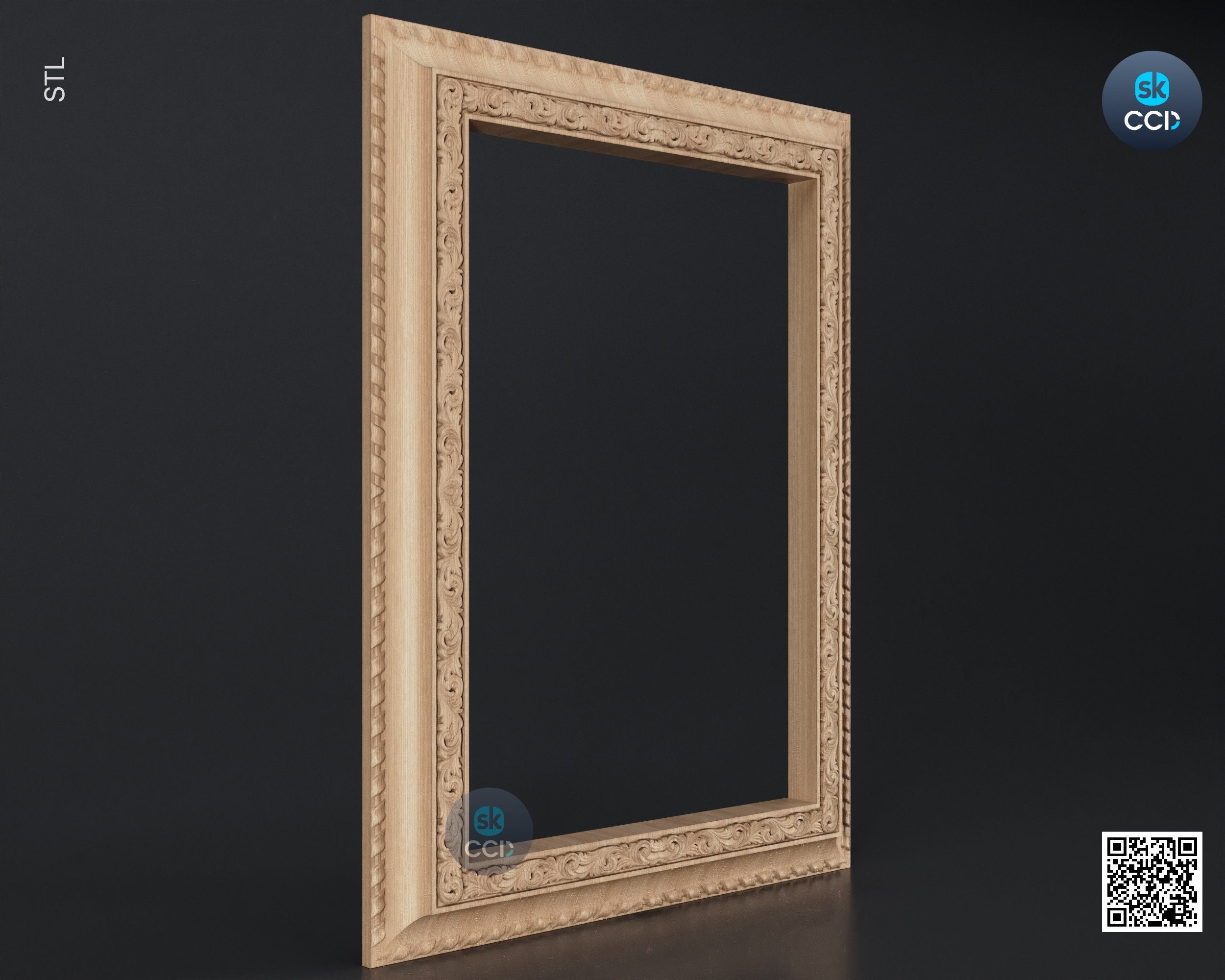 Carved Frame STL 3D Model, Carvign Frame, CNC Router Carving ArtCAM File, CNC files, Wood, Art, Wall Decor SKWF10224