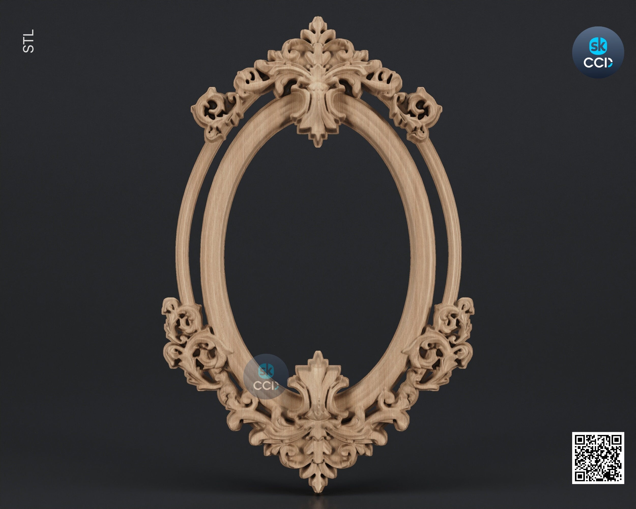 Carved Frame STL 3D Model, Carvign Frame, CNC Router Carving ArtCAM File, CNC files, Wood, Art, Wall Decor SKWF10105