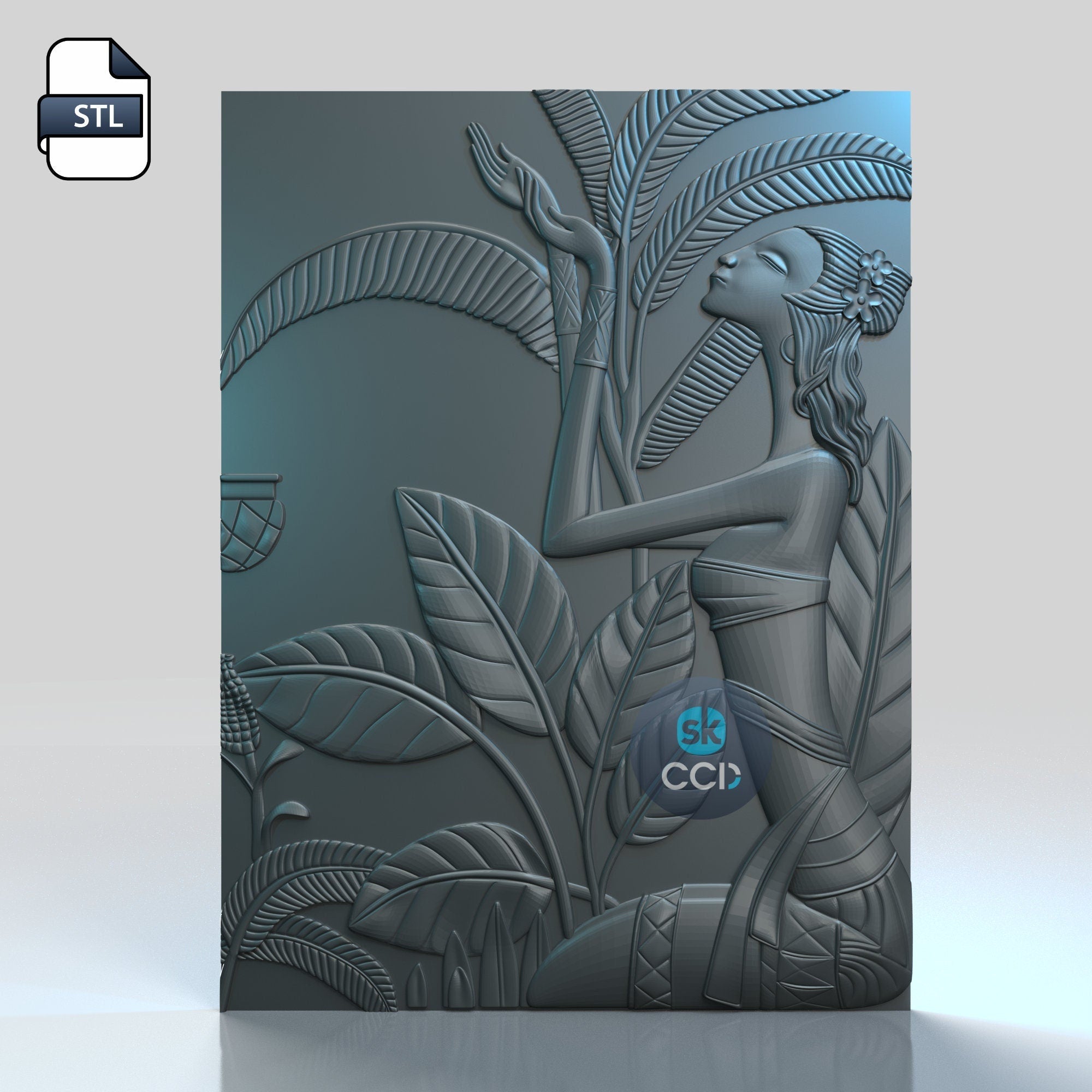 Wood Carving Art | Digital Files | Carving | Aurora | Instant Download Files for CNC | 3D Model | 3D Printed Wall Art