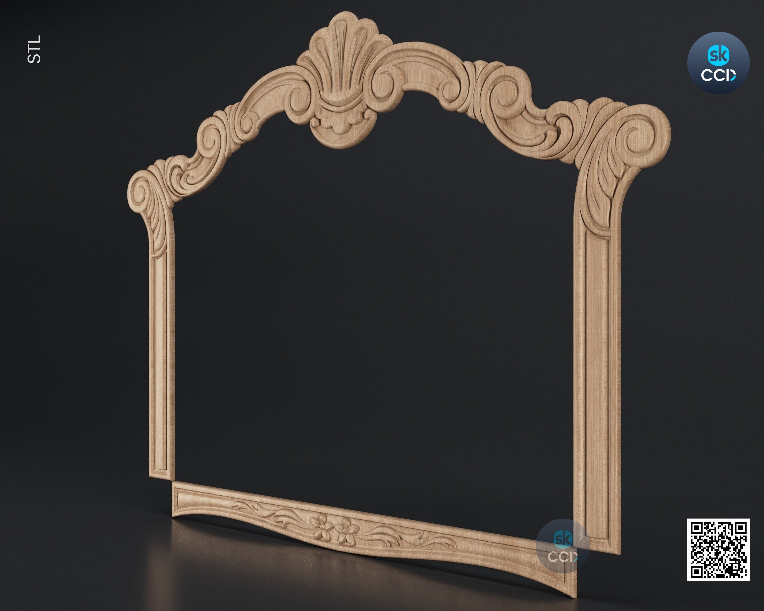 Carved Frame STL 3D Model, Carvign Frame, CNC Router Carving ArtCAM File, CNC files, Wood, Art, Wall Decor SKWF10154