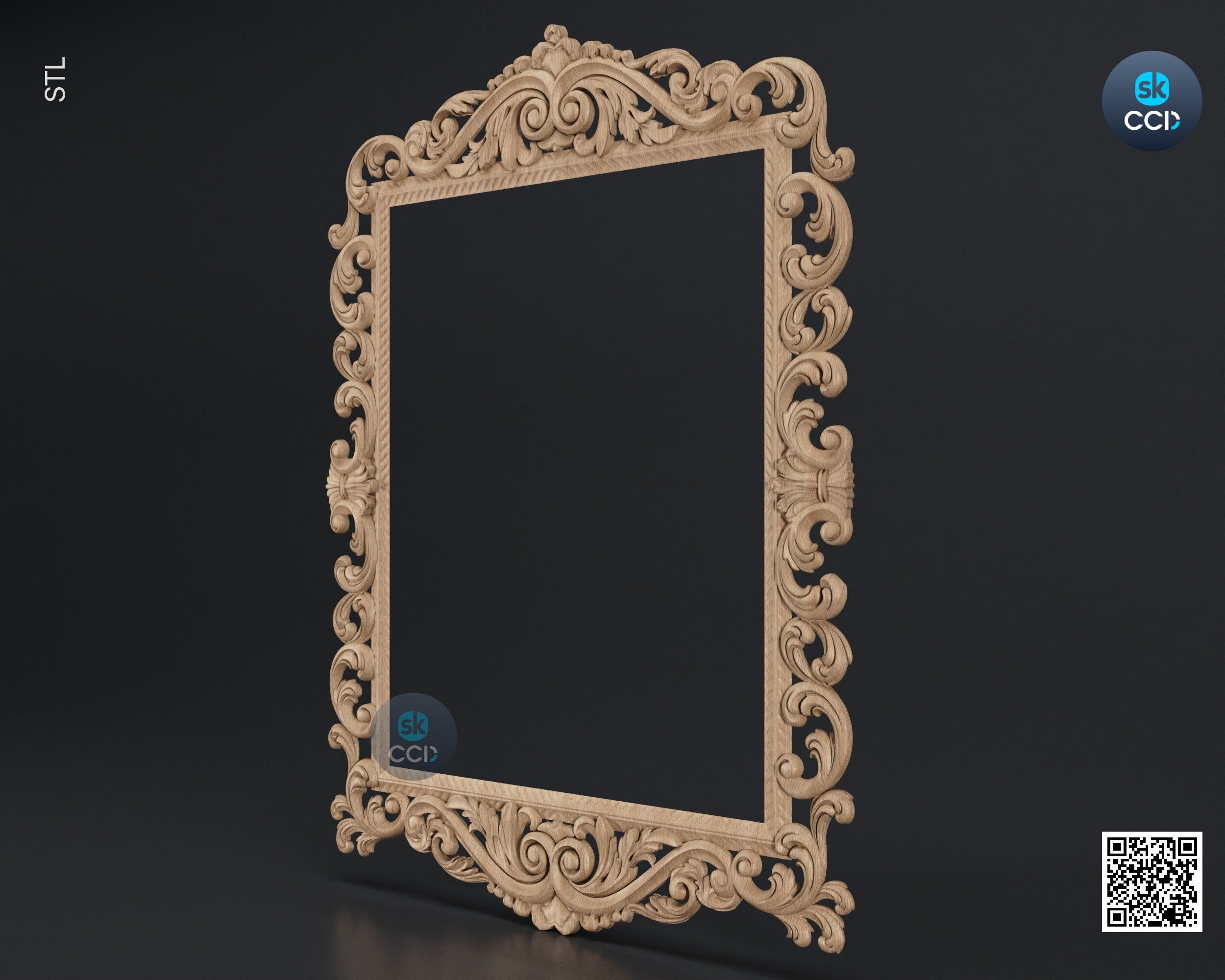 Carved Frame STL 3D Model, Carvign Frame, CNC Router Carving ArtCAM File, CNC files, Wood, Art, Wall Decor SKWF1056