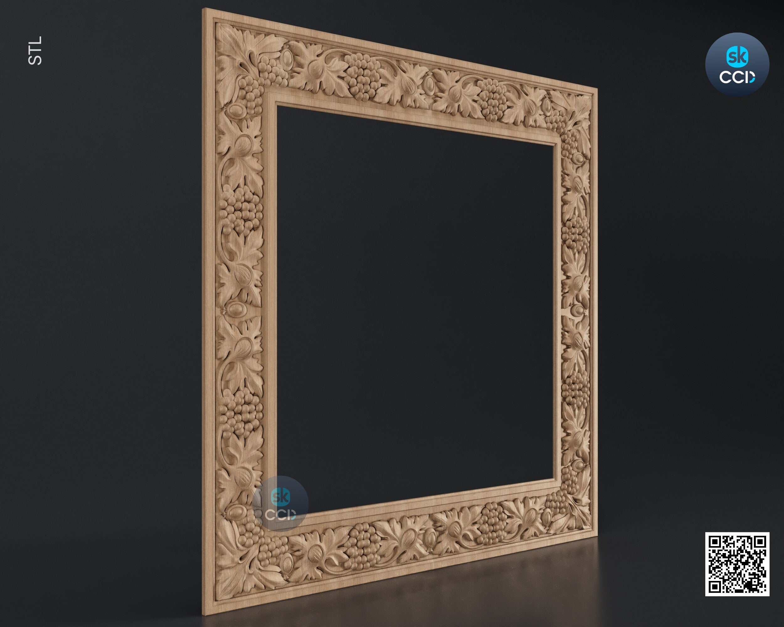 Carved Frame STL 3D Model, Carvign Frame, CNC Router Carving ArtCAM File, CNC files, Wood, Art, Wall Decor SKWF1091