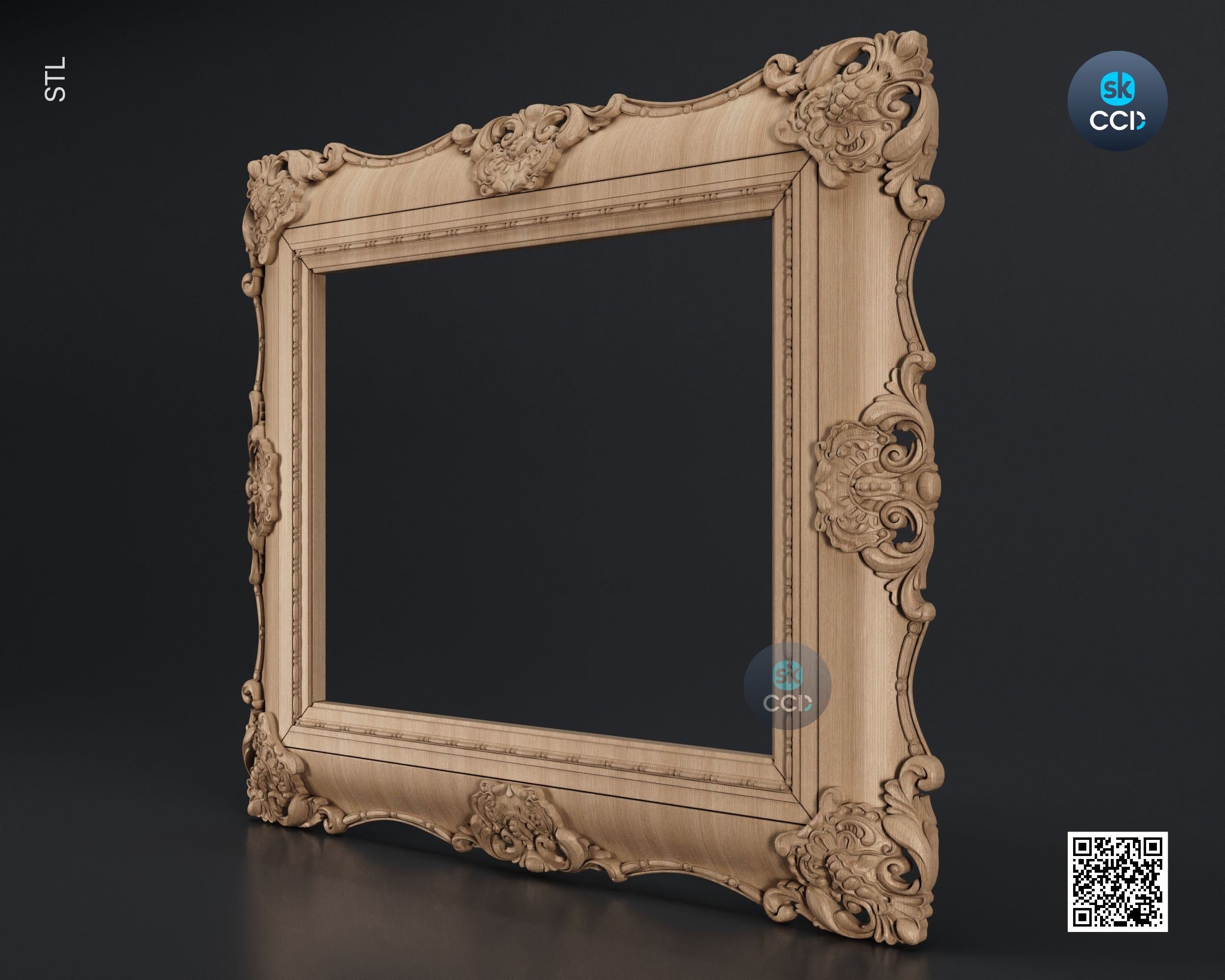 Carved Frame STL 3D Model, Carvign Frame, CNC Router Carving ArtCAM File, CNC files, Wood, Art, Wall Decor SKWF1032