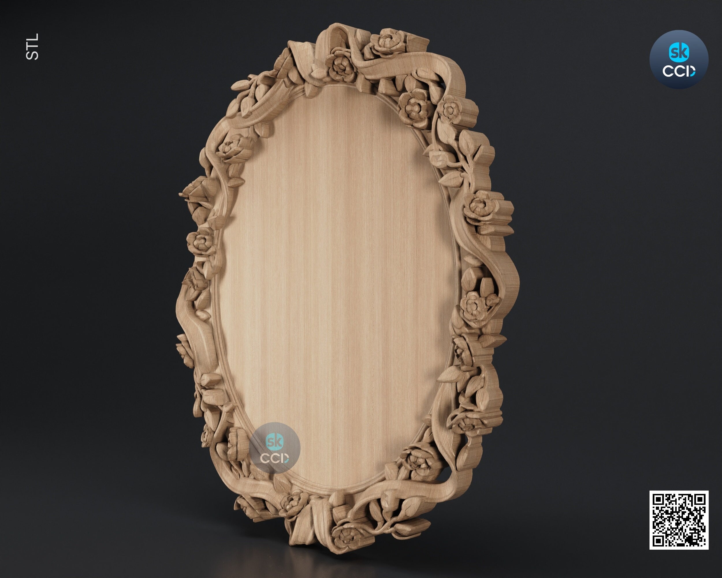 Carved Frame STL 3D Model, Carvign Frame, CNC Router Carving ArtCAM File, CNC files, Wood, Art, Wall Decor SKWF10102