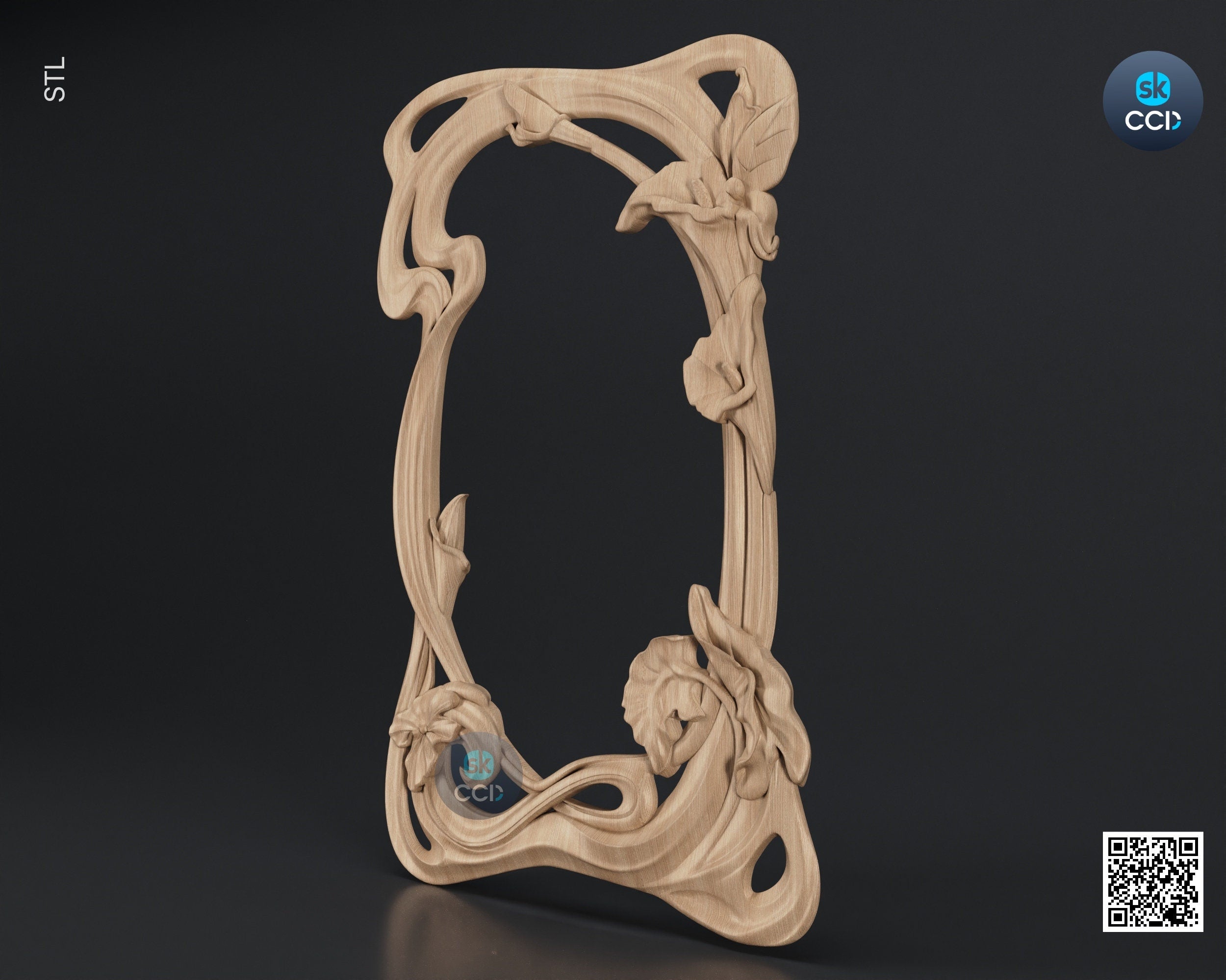 Carved Frame STL 3D Model, Carvign Frame, CNC Router Carving ArtCAM File, CNC files, Wood, Art, Wall Decor SKWF10112