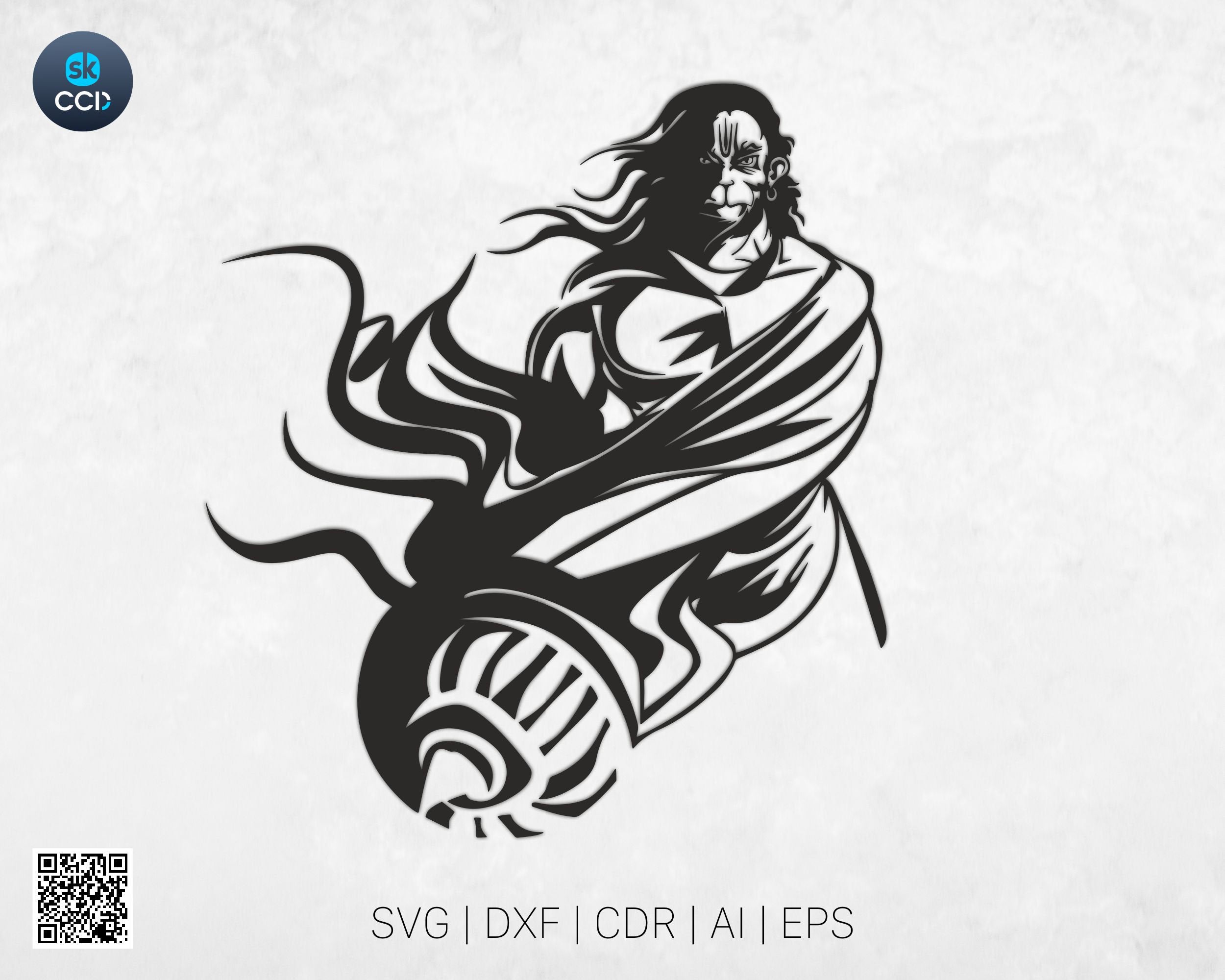 Indian God | Lord Hanuman | Hanuman | Laser Cutting Design | DXF Vector | Cnc Instant Download File | Cnc Digital Design