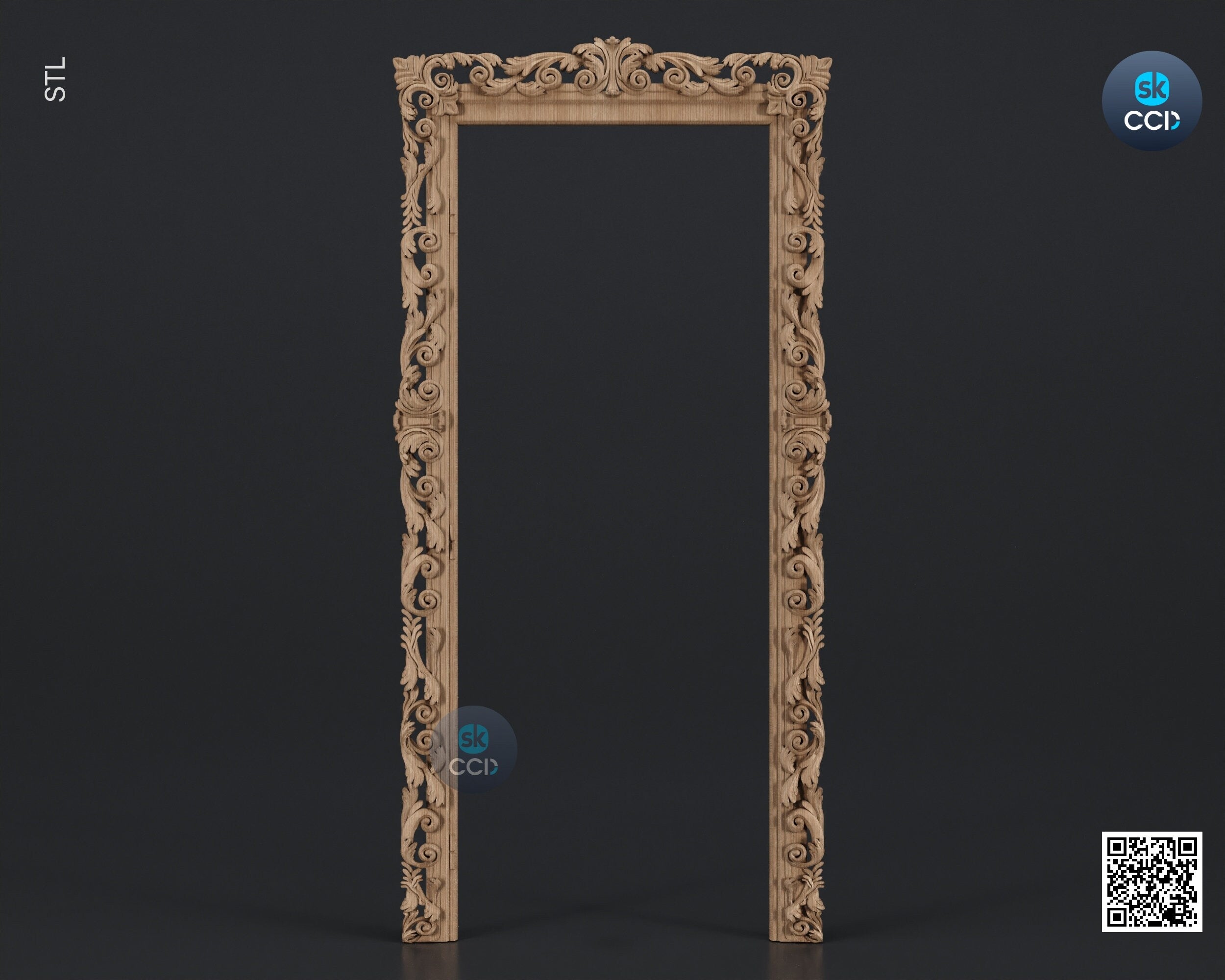Carved Frame STL 3D Model, Carvign Frame, CNC Router Carving ArtCAM File, CNC files, Wood, Art, Wall Decor SKWF1045