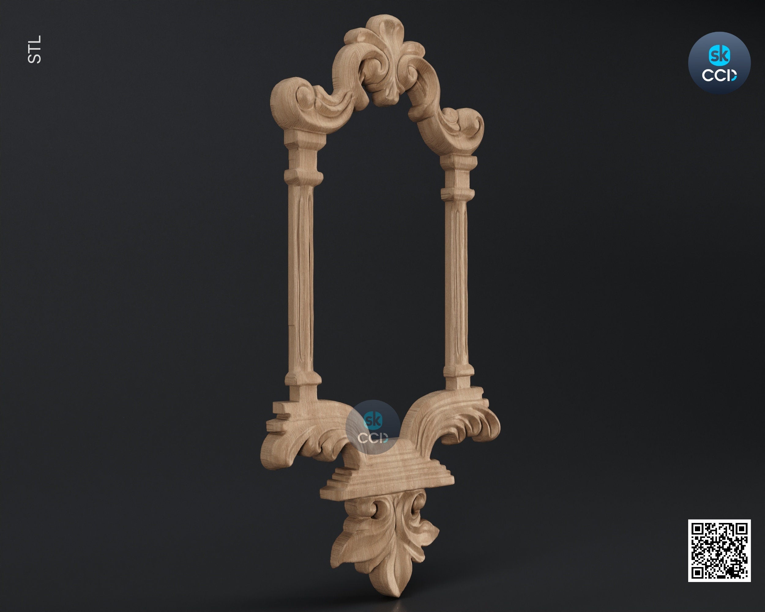 Carved Frame STL 3D Model, Carvign Frame, CNC Router Carving ArtCAM File, CNC files, Wood, Art, Wall Decor SKWF1080