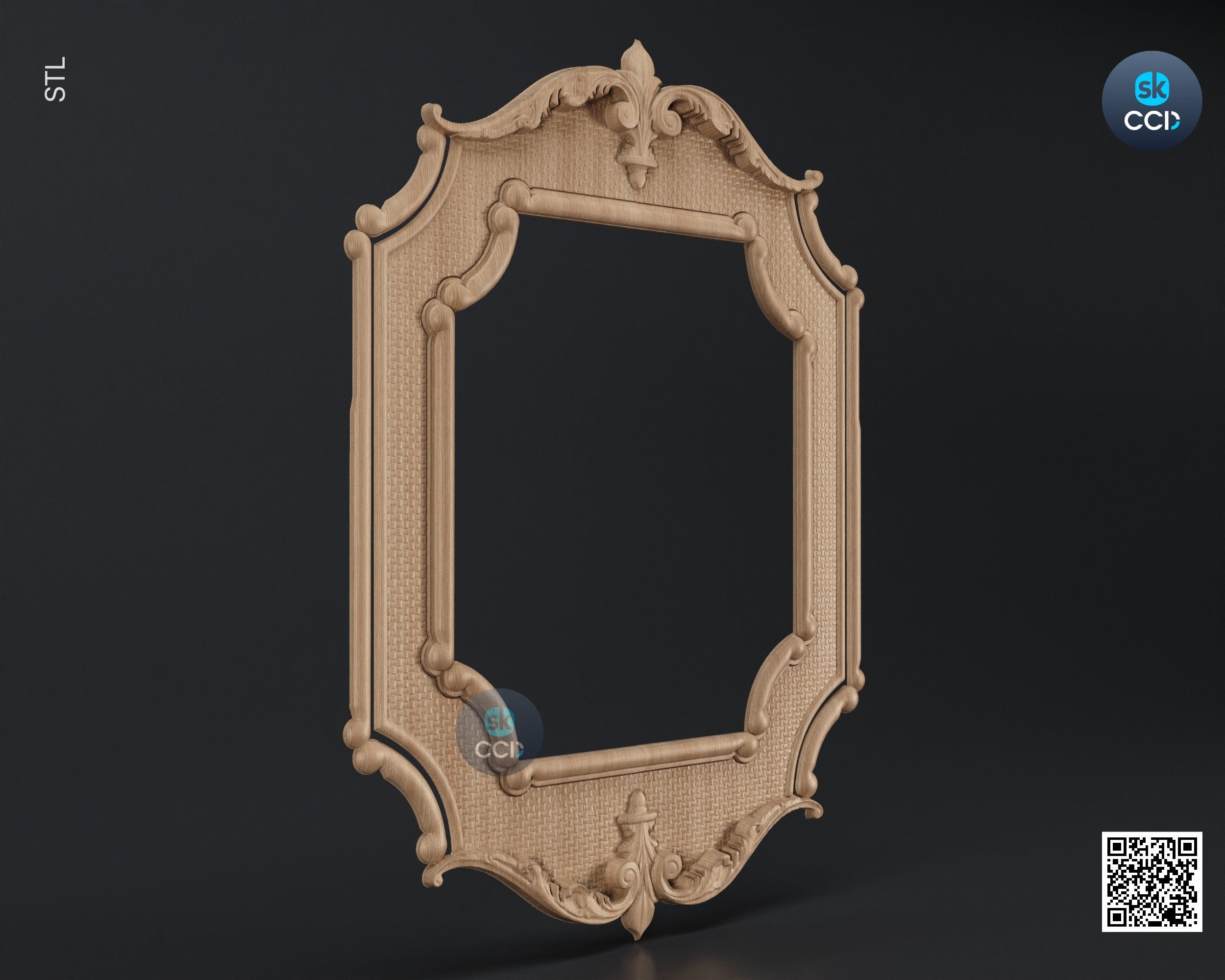Carved Frame STL 3D Model, Carvign Frame, CNC Router Carving ArtCAM File, CNC files, Wood, Art, Wall Decor SKWF1077