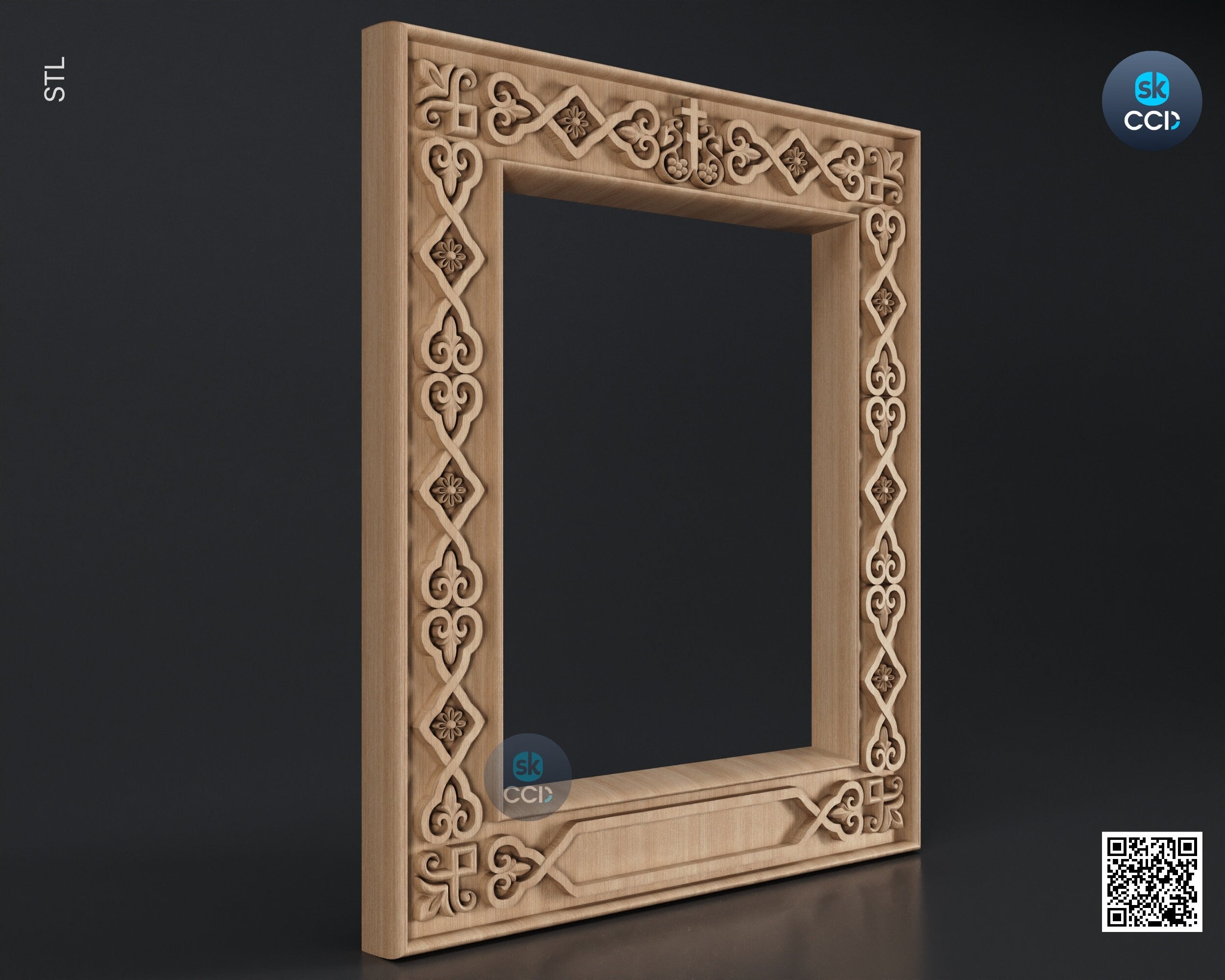 Carved Frame STL 3D Model, Carvign Frame, CNC Router Carving ArtCAM File, CNC files, Wood, Art, Wall Decor SKWF10122