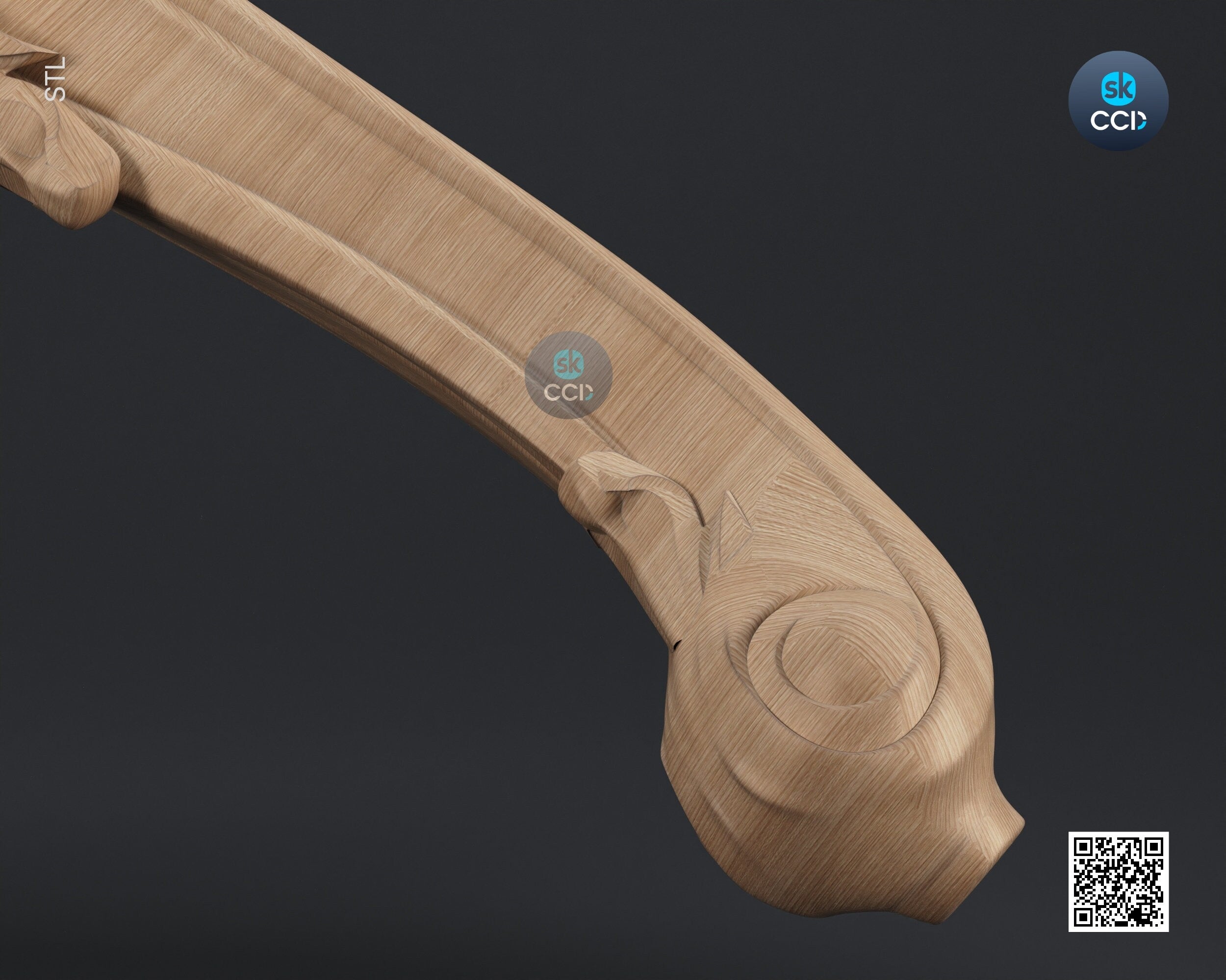 Furniture Leg 3D Model For Cnc Router, Wood Carving Digital File, Column Design, Model No. SKWL1002