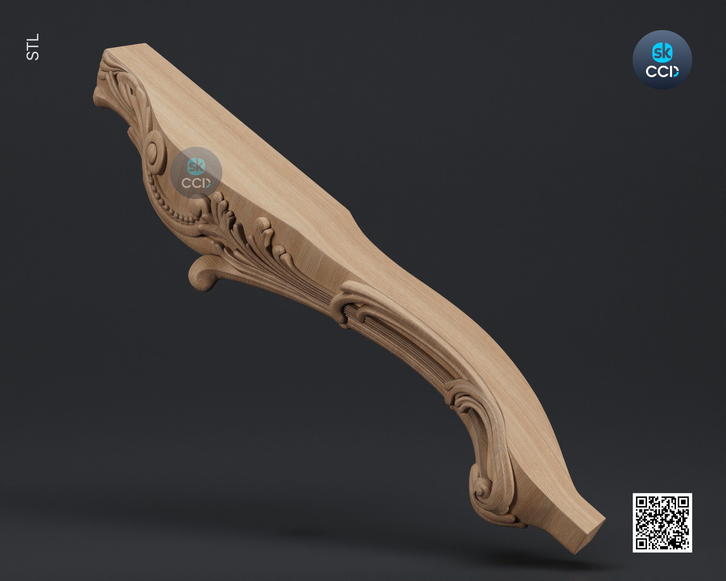 Furniture Leg 3D Model For Cnc Router, Wood Carving Digital File, Column Design, Model No. SKWL1005