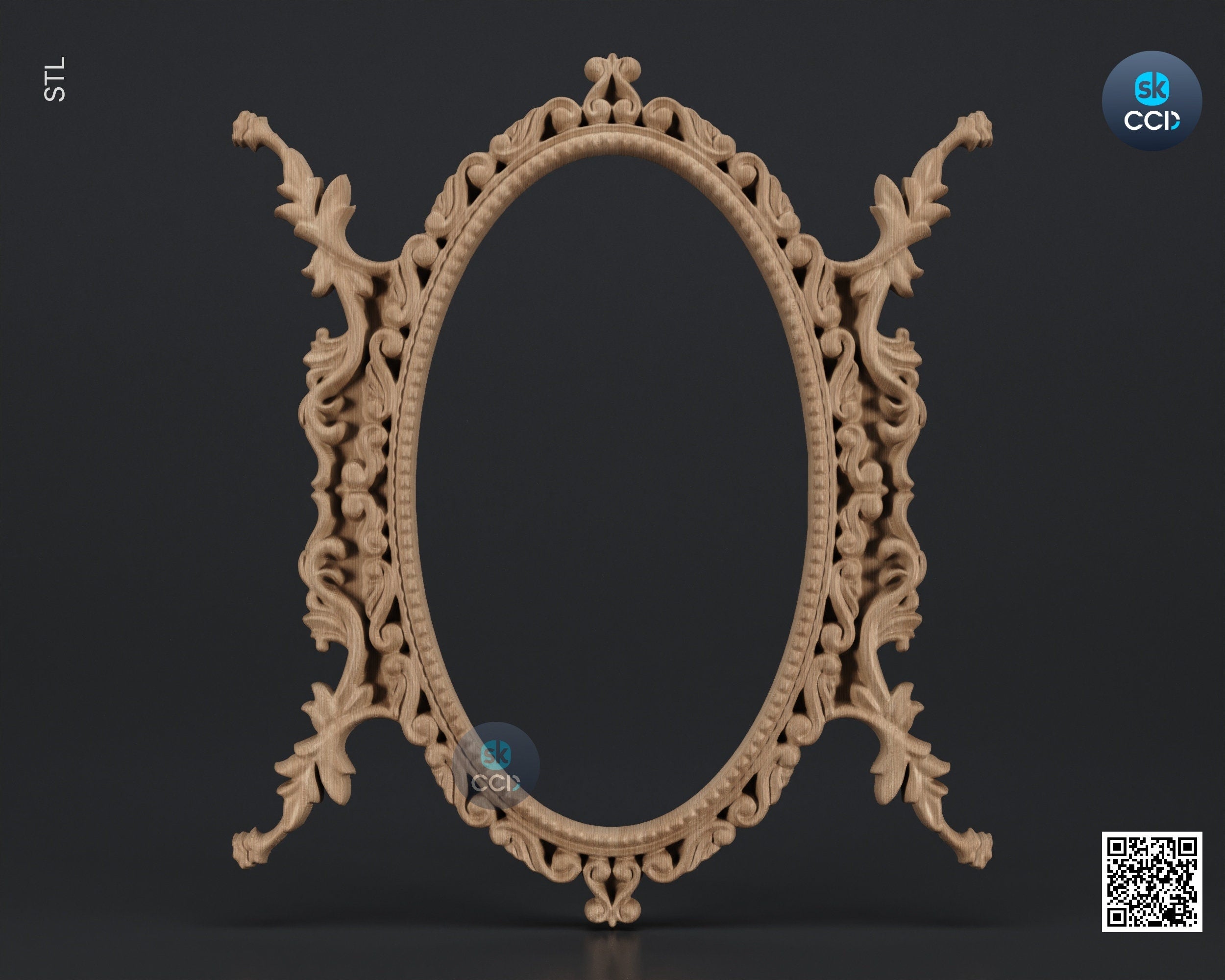 Carved Frame STL 3D Model, Carvign Frame, CNC Router Carving ArtCAM File, CNC files, Wood, Art, Wall Decor SKWF1094