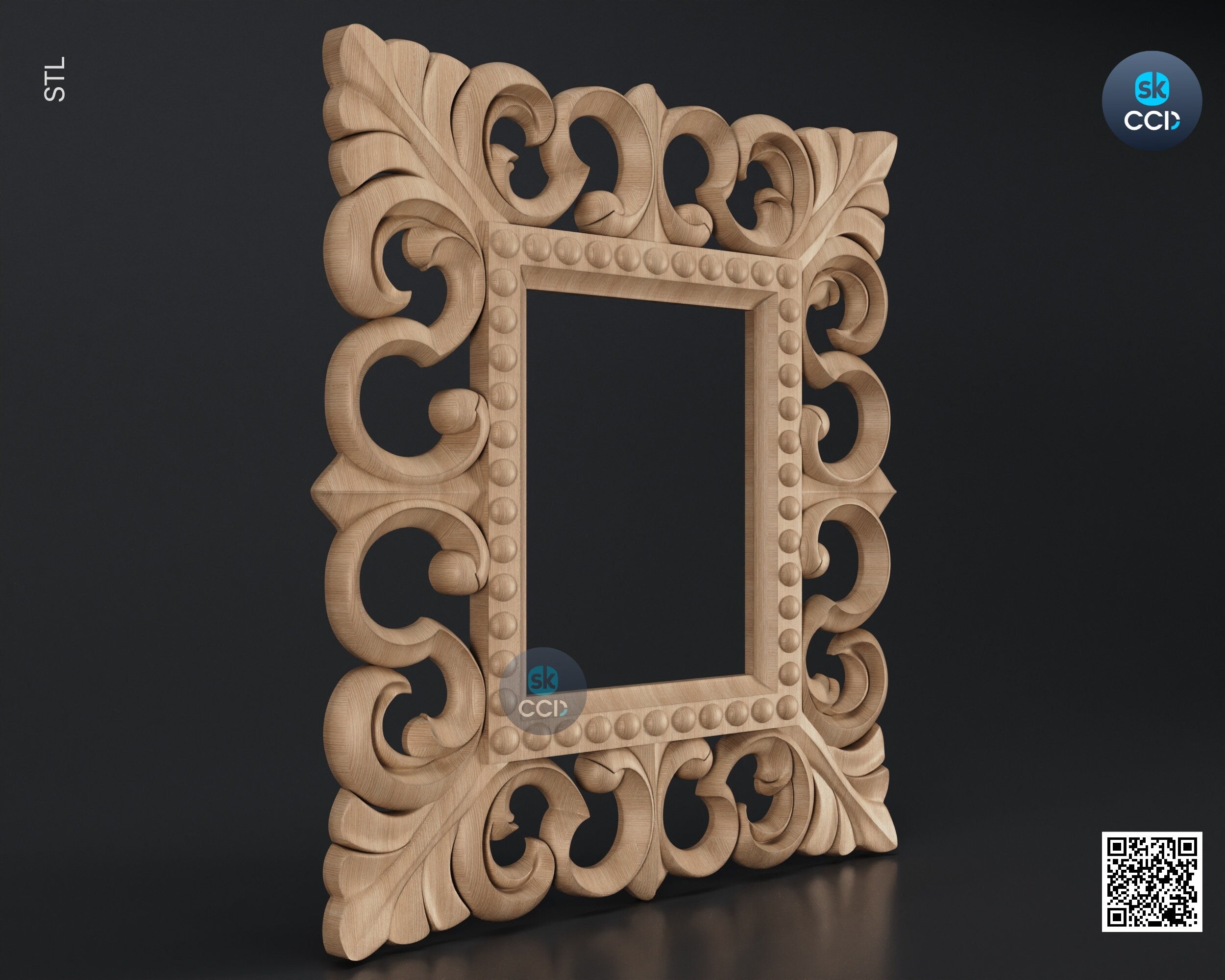 Carved Frame STL 3D Model, Carvign Frame, CNC Router Carving ArtCAM File, CNC files, Wood, Art, Wall Decor SKWF10146