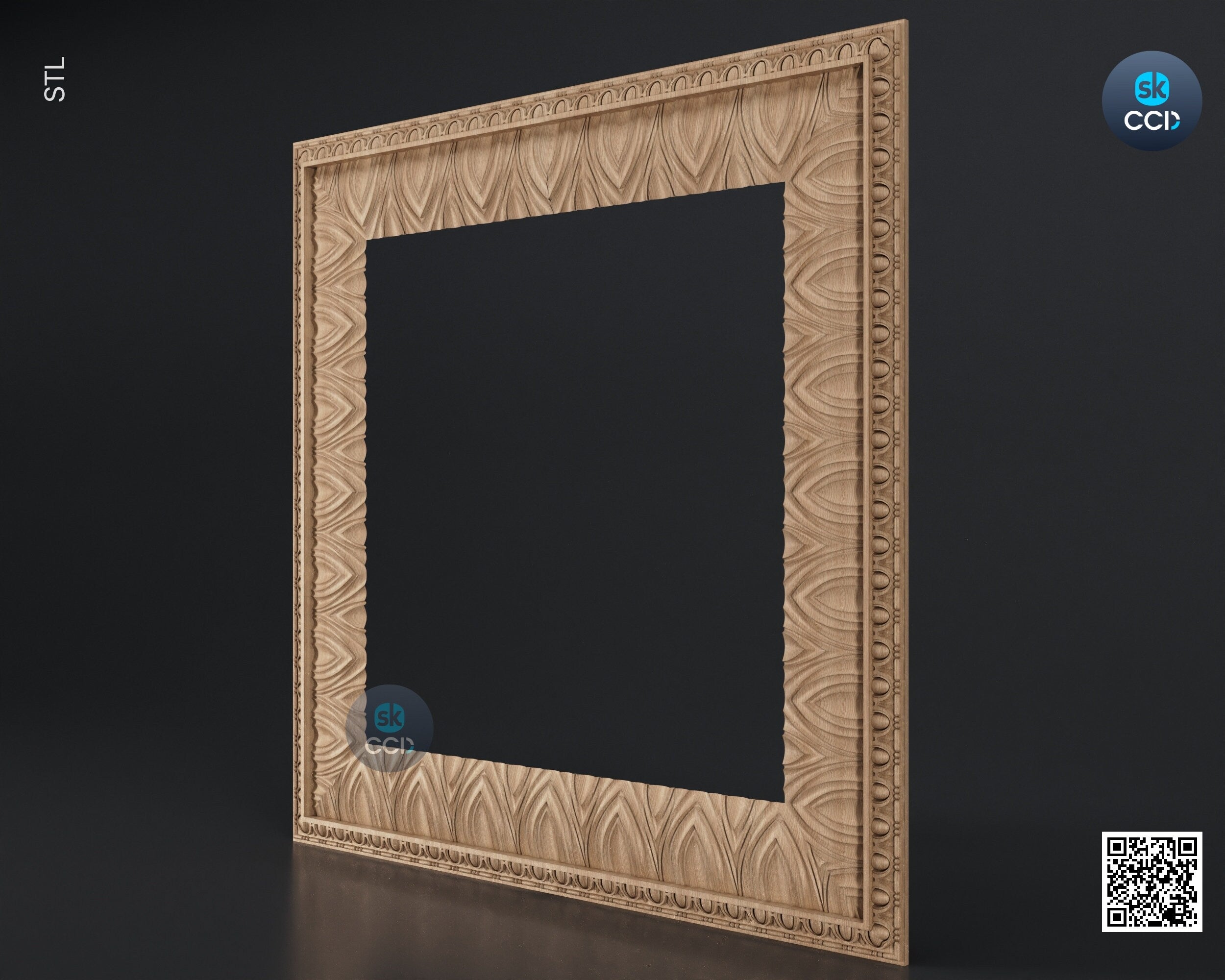 Carved Frame STL 3D Model, Carvign Frame, CNC Router Carving ArtCAM File, CNC files, Wood, Art, Wall Decor SKWF10244
