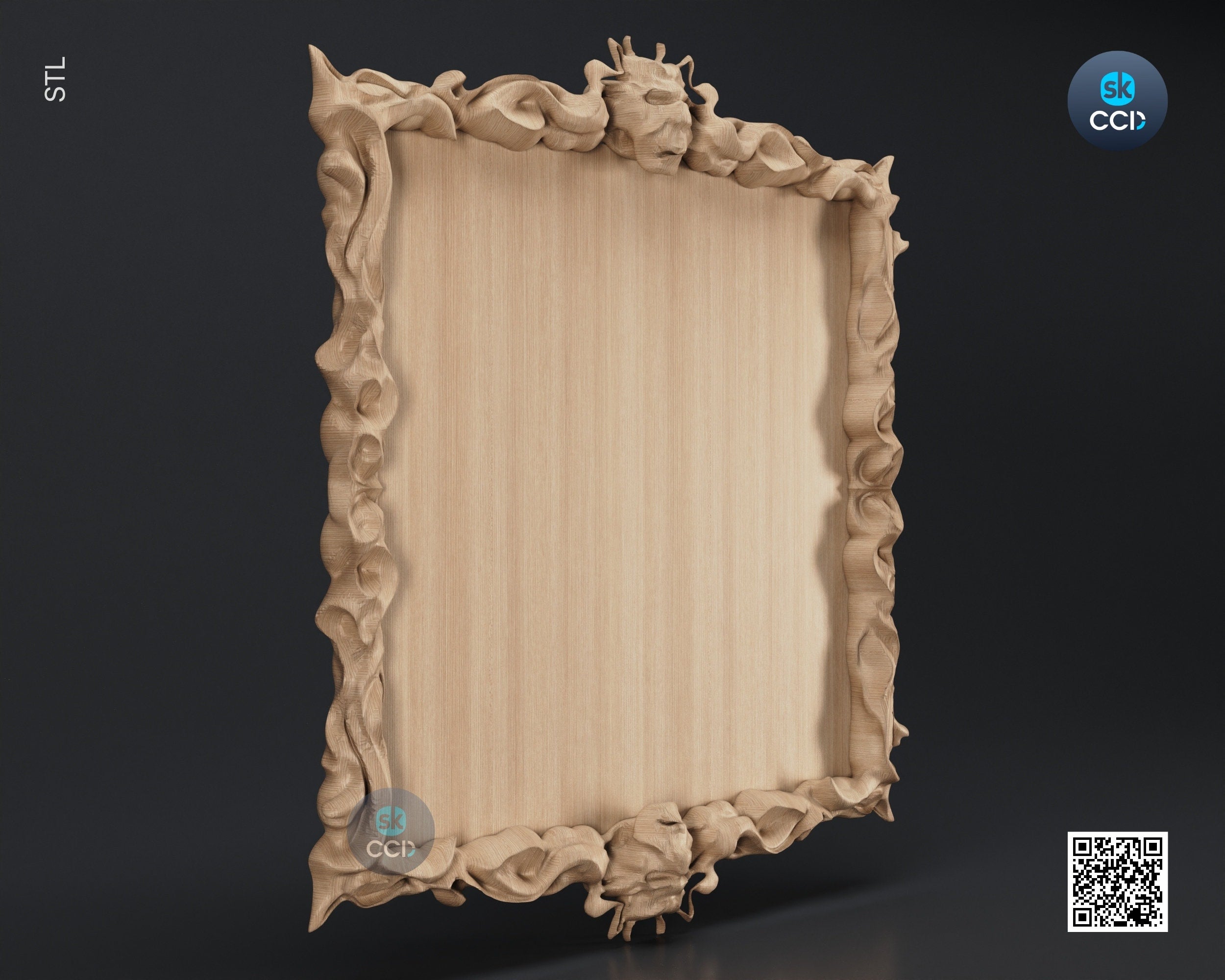 Carved Frame STL 3D Model, Carvign Frame, CNC Router Carving ArtCAM File, CNC files, Wood, Art, Wall Decor SKWF1014