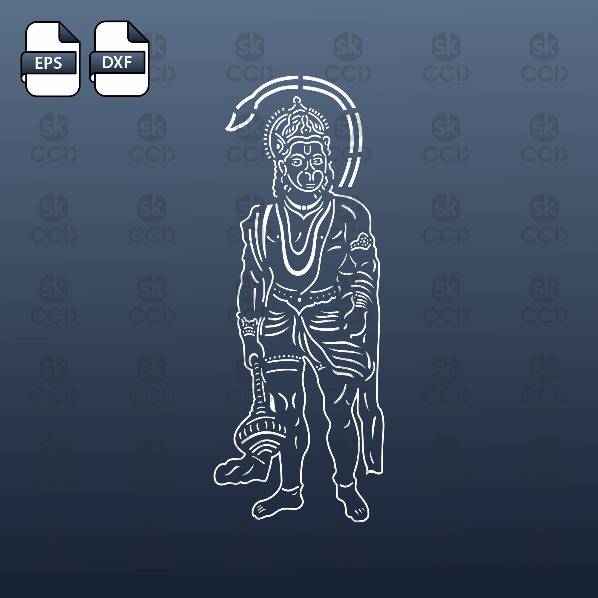 Indian God | Lord Hanuman | Hanuman | Laser Cutting Design | DXF Vector | Cnc Instant Download File | Cnc Digital Design