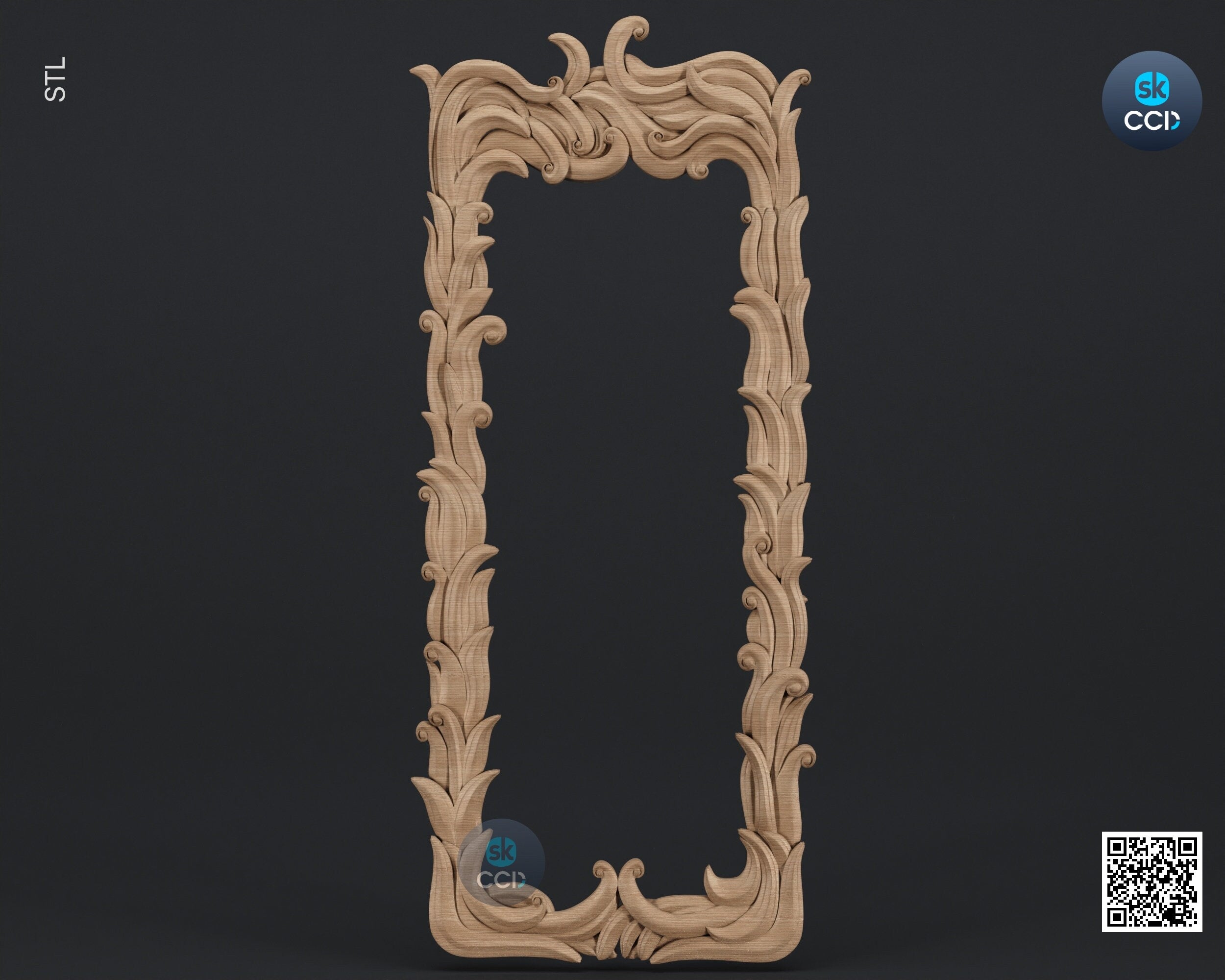 Carved Frame STL 3D Model, Carvign Frame, CNC Router Carving ArtCAM File, CNC files, Wood, Art, Wall Decor SKWF1060