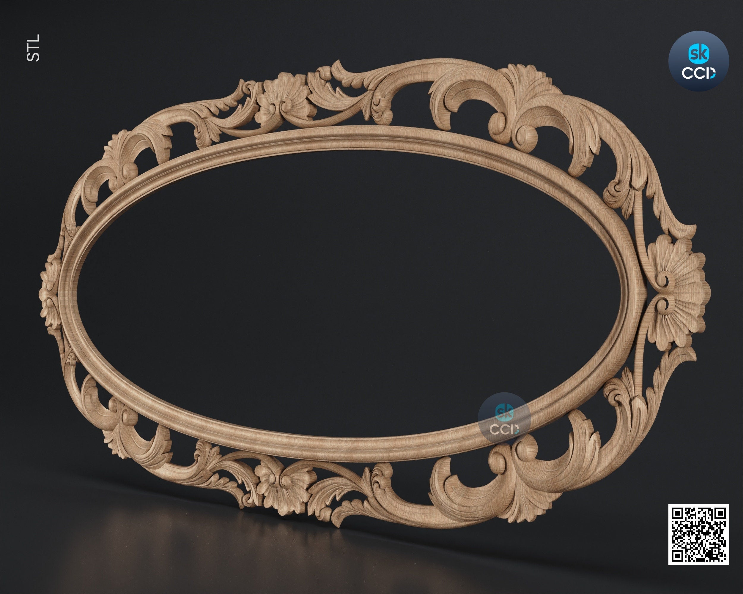 Carved Frame STL 3D Model, Carvign Frame, CNC Router Carving ArtCAM File, CNC files, Wood, Art, Wall Decor SKWF10140