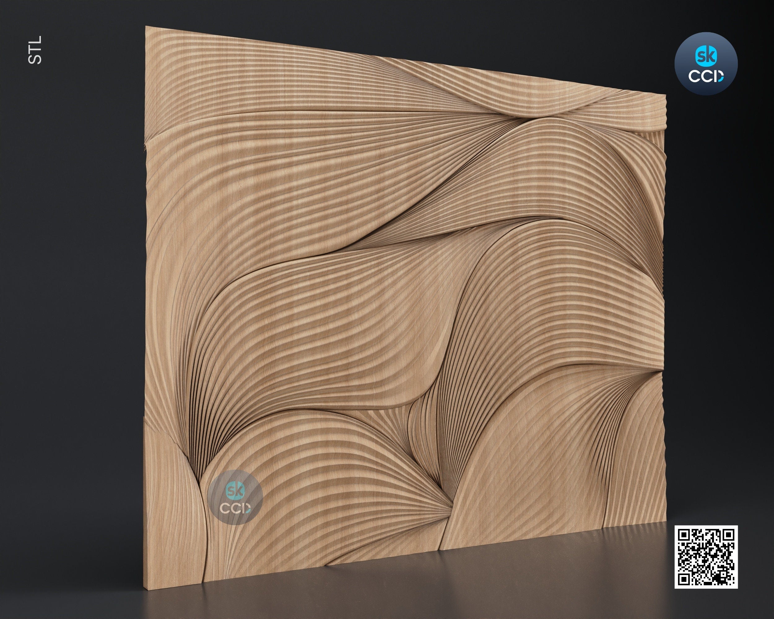 Wood Wall Art, Silk STL Model, CNC Router Carving ArtCAM File, Wall Sculpture, Wood Carving, 3D Model