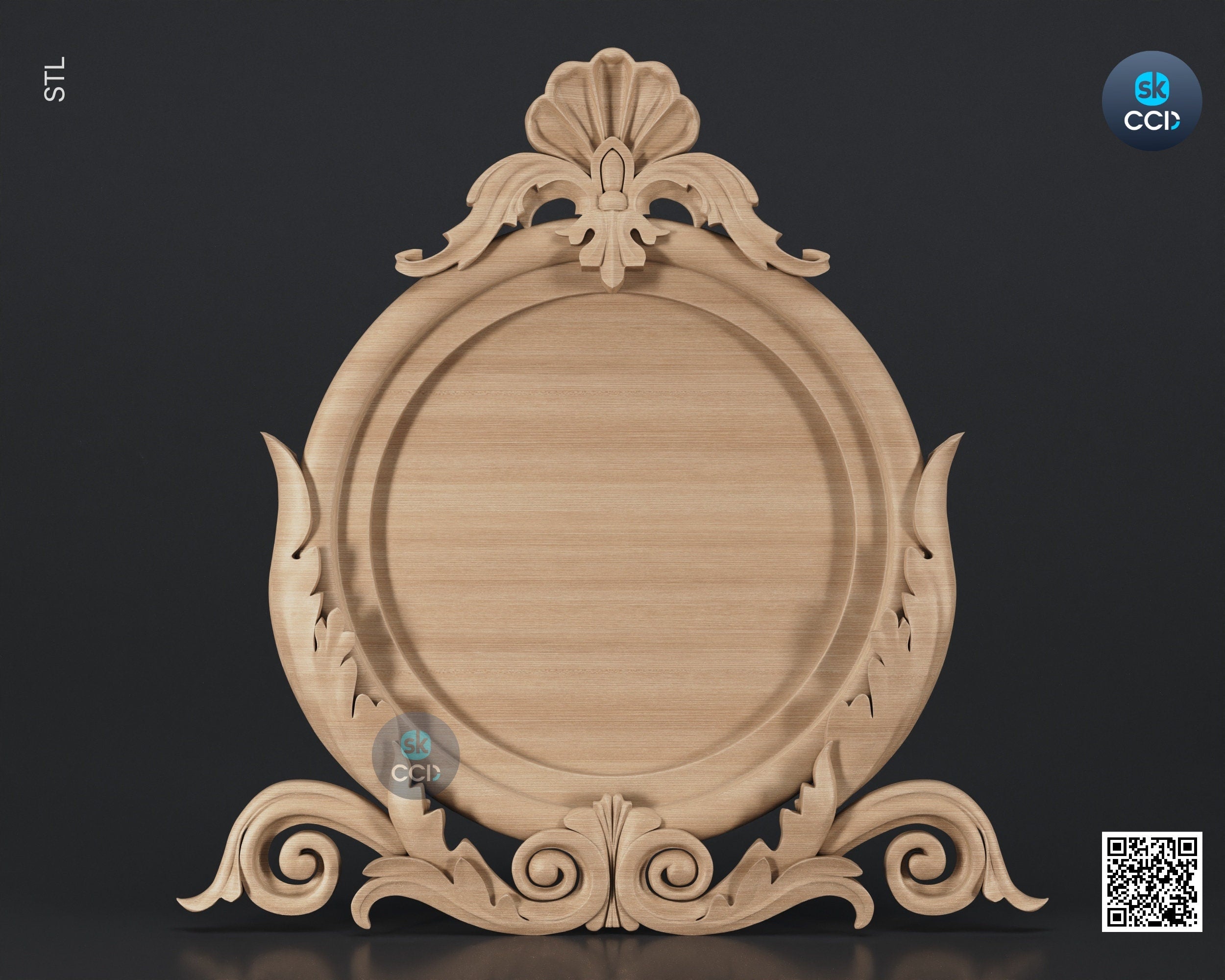 Carved Frame STL 3D Model, Carvign Frame, CNC Router Carving ArtCAM File, CNC files, Wood, Art, Wall Decor SKWF10209