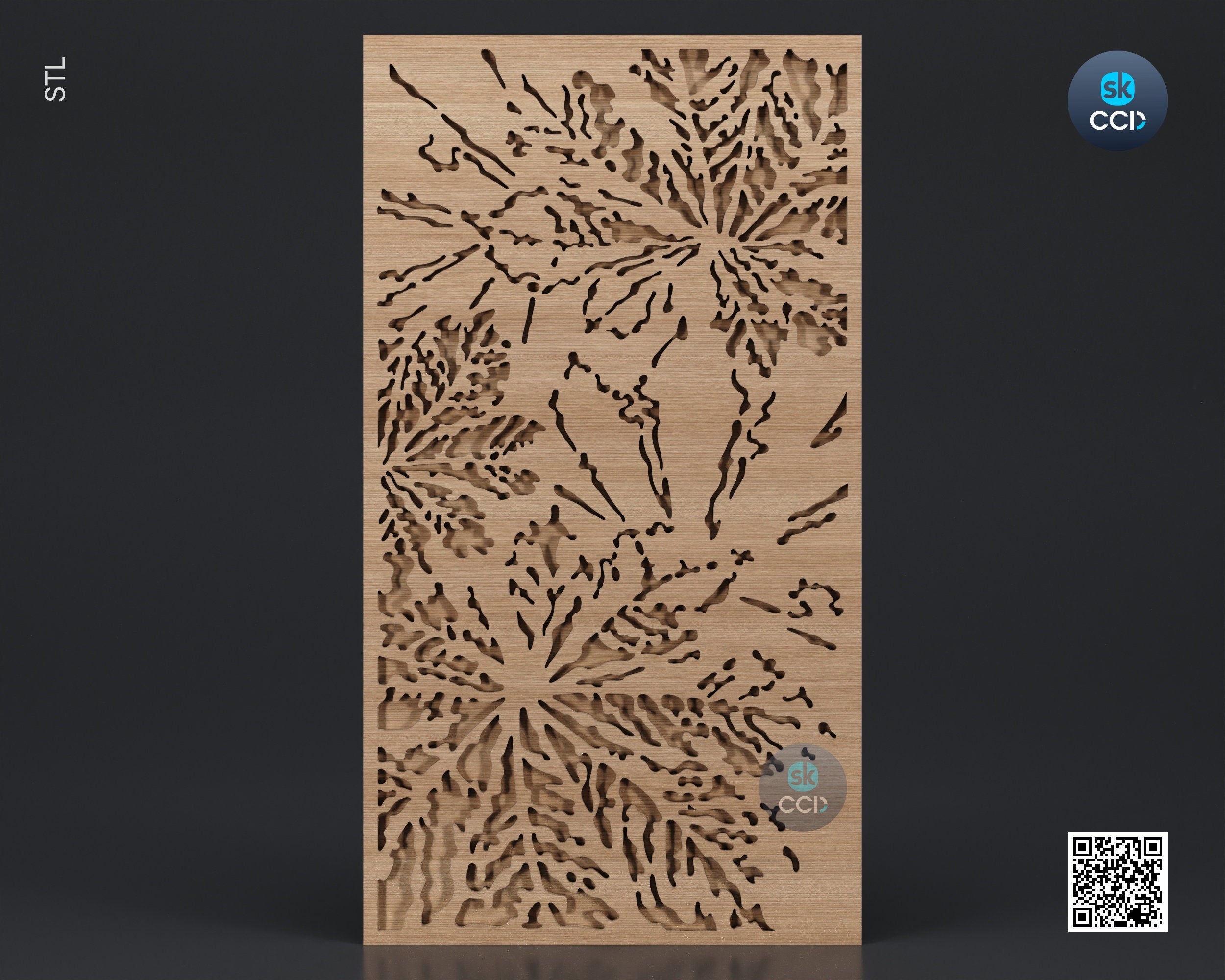 Wood Wall Art, Botanica STL Model, CNC Router Carving ArtCAM File, Wall Sculpture, Wood Carving, 3D Model