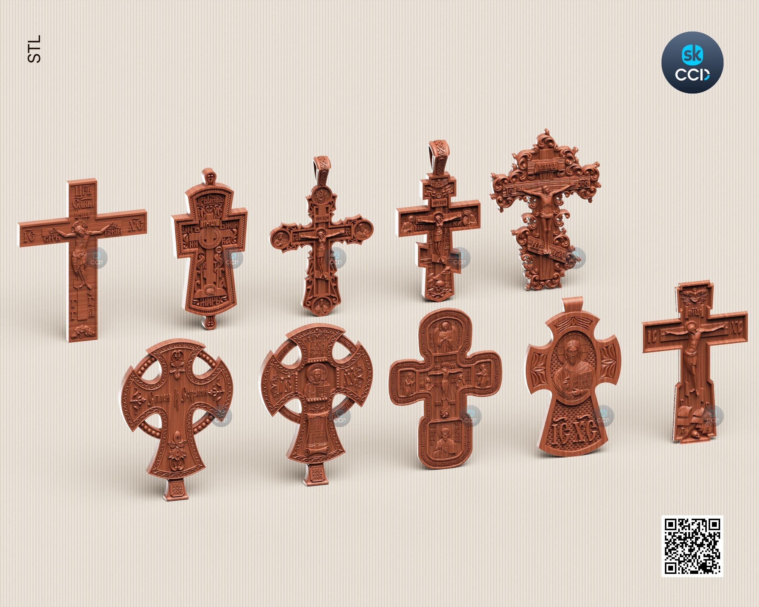 Cross Stl, 3D STL File for Cnc and 3D Printer, Jesus Cross Set - 1, CNC Download
