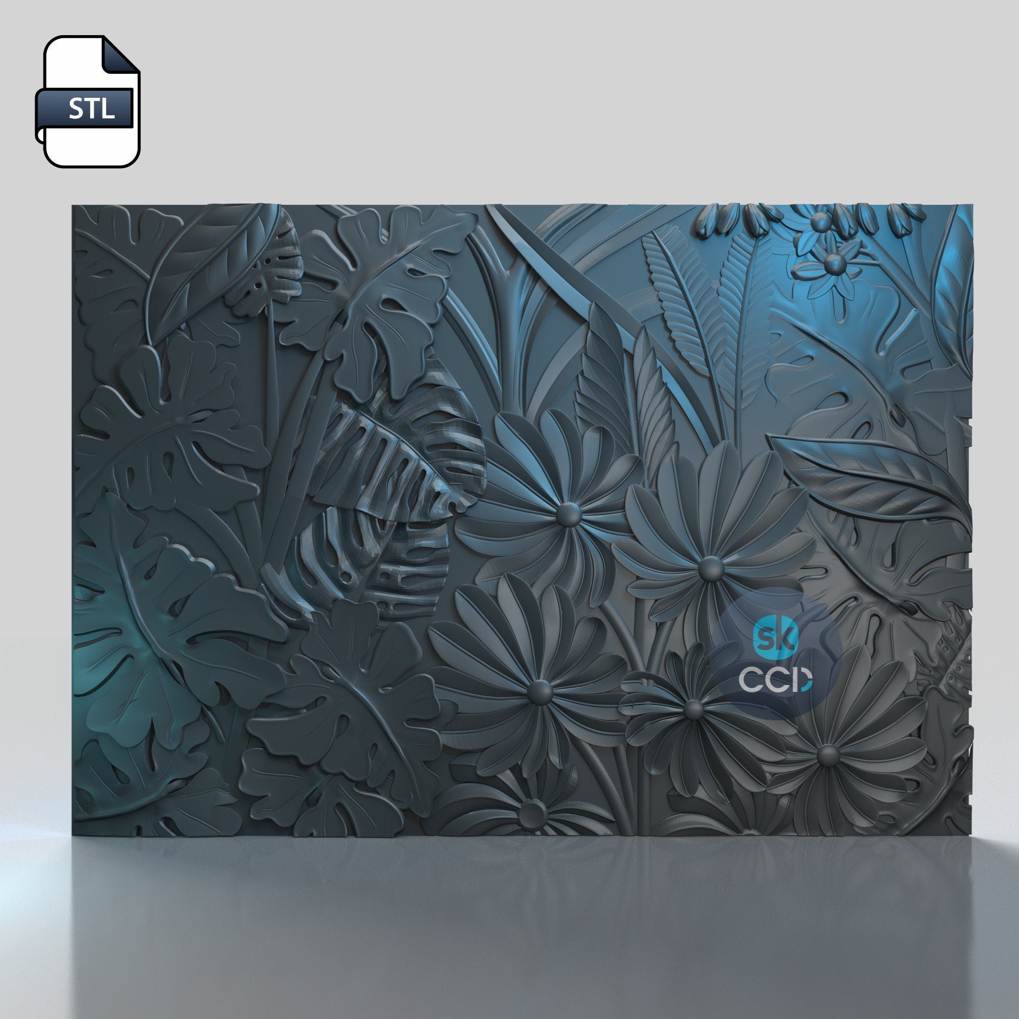 Wood Carving Art | Digital Files | Carving | GREENS | Instant Download Files for CNC | 3D Model | 3D Printed Wall Art