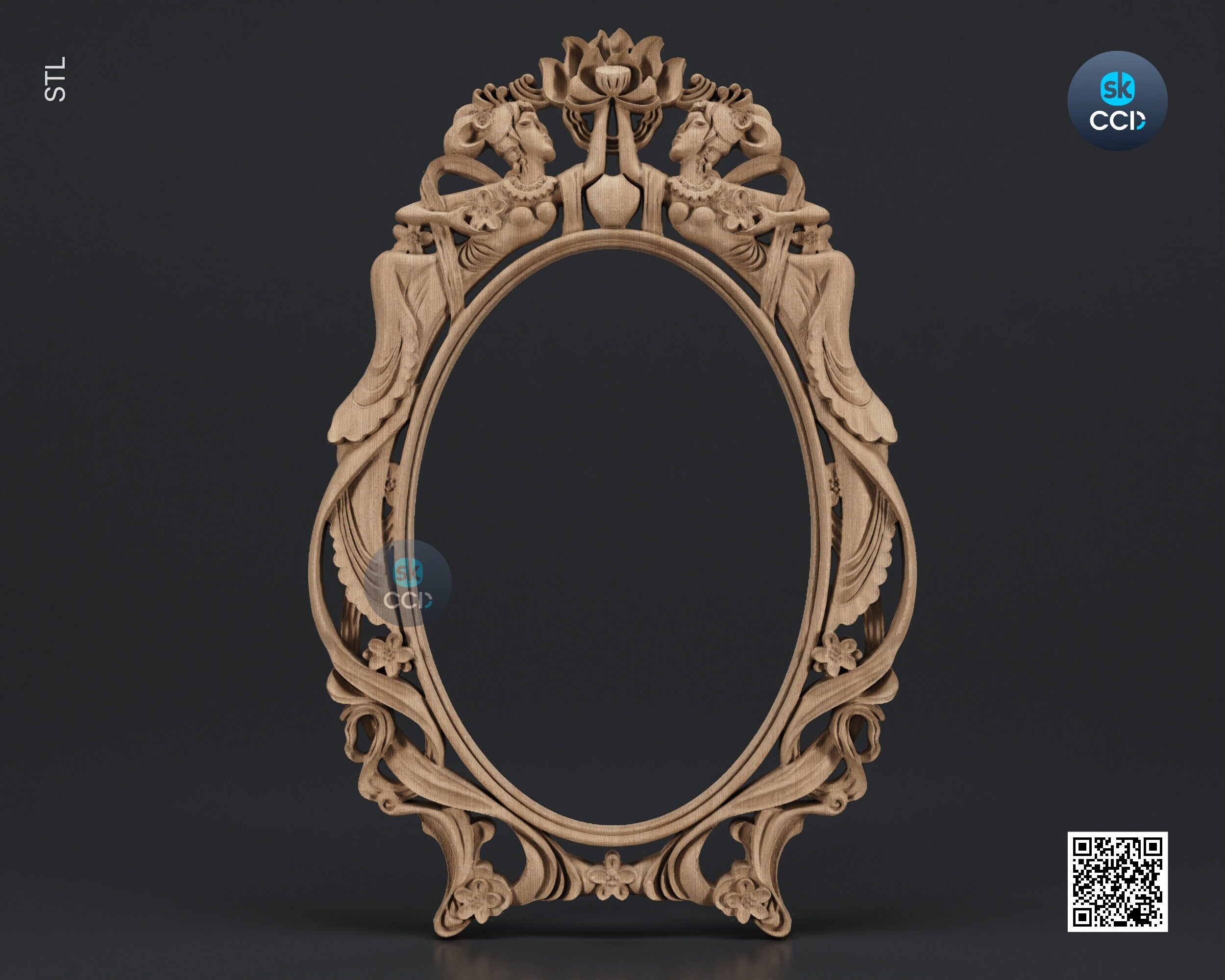 Carved Frame STL 3D Model, Carvign Frame, CNC Router Carving ArtCAM File, CNC files, Wood, Art, Wall Decor SKWF1027