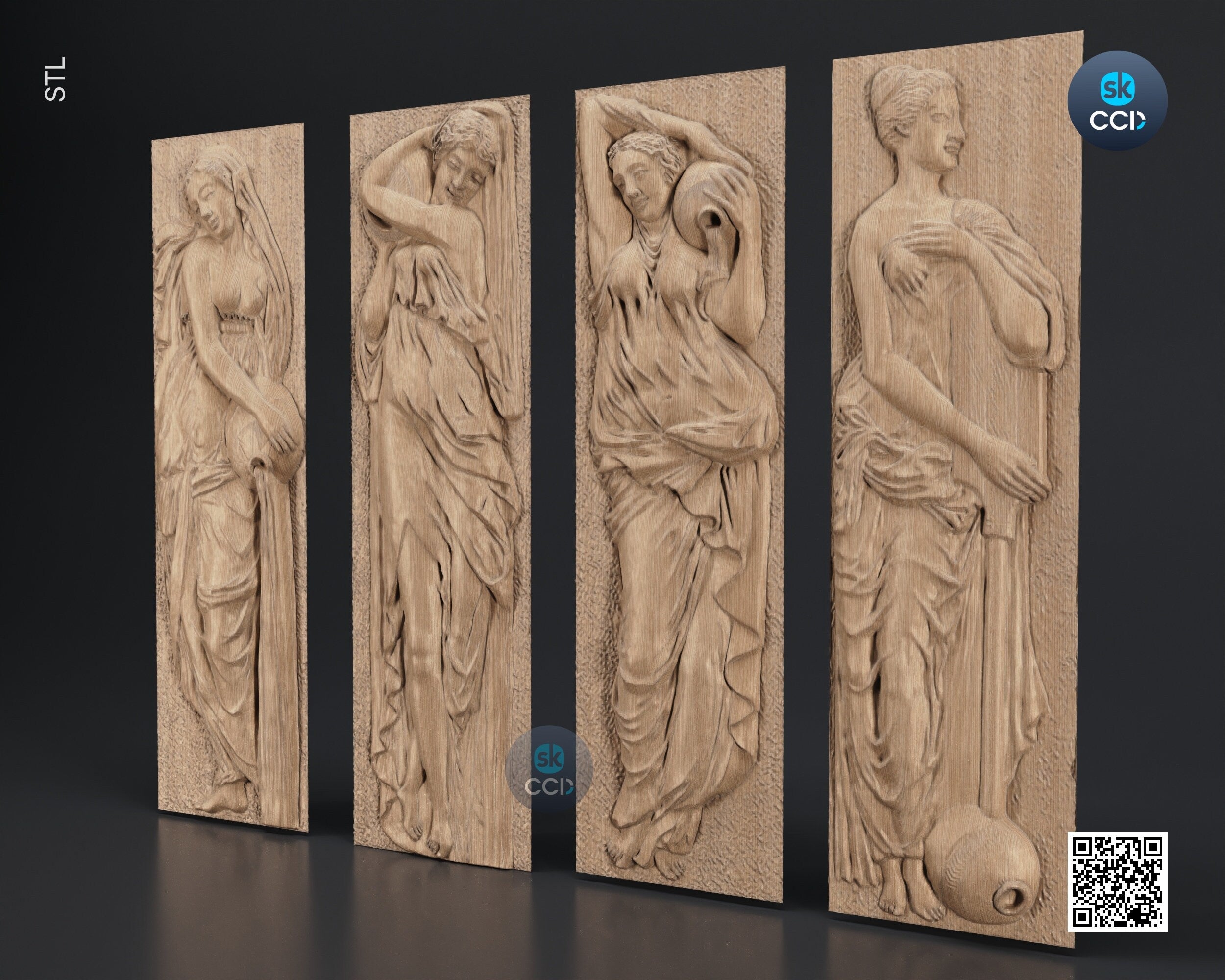Wood Wall Art, Fountain of innocents STL Model, CNC Router Carving ArtCAM File, Wall Sculpture, Wood Carving, 3D Model