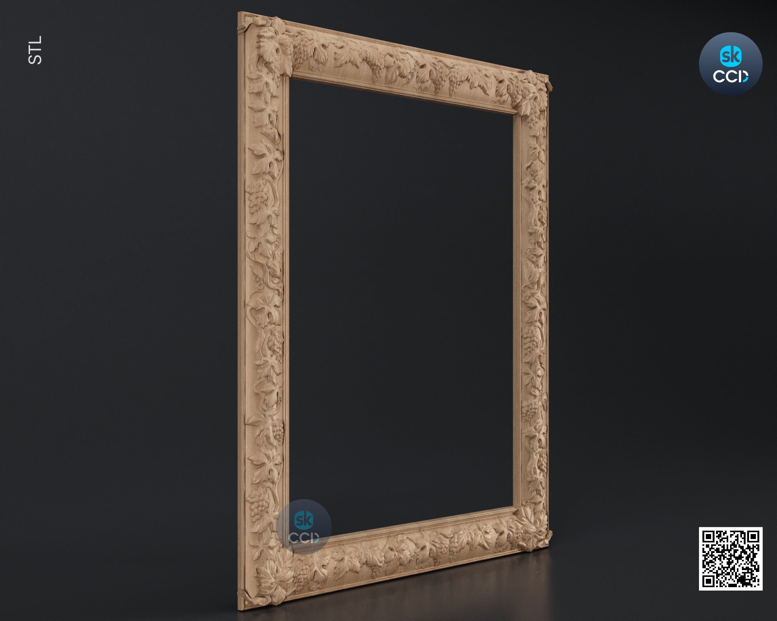 Carved Frame STL 3D Model, Carvign Frame, CNC Router Carving ArtCAM File, CNC files, Wood, Art, Wall Decor SKWF1090