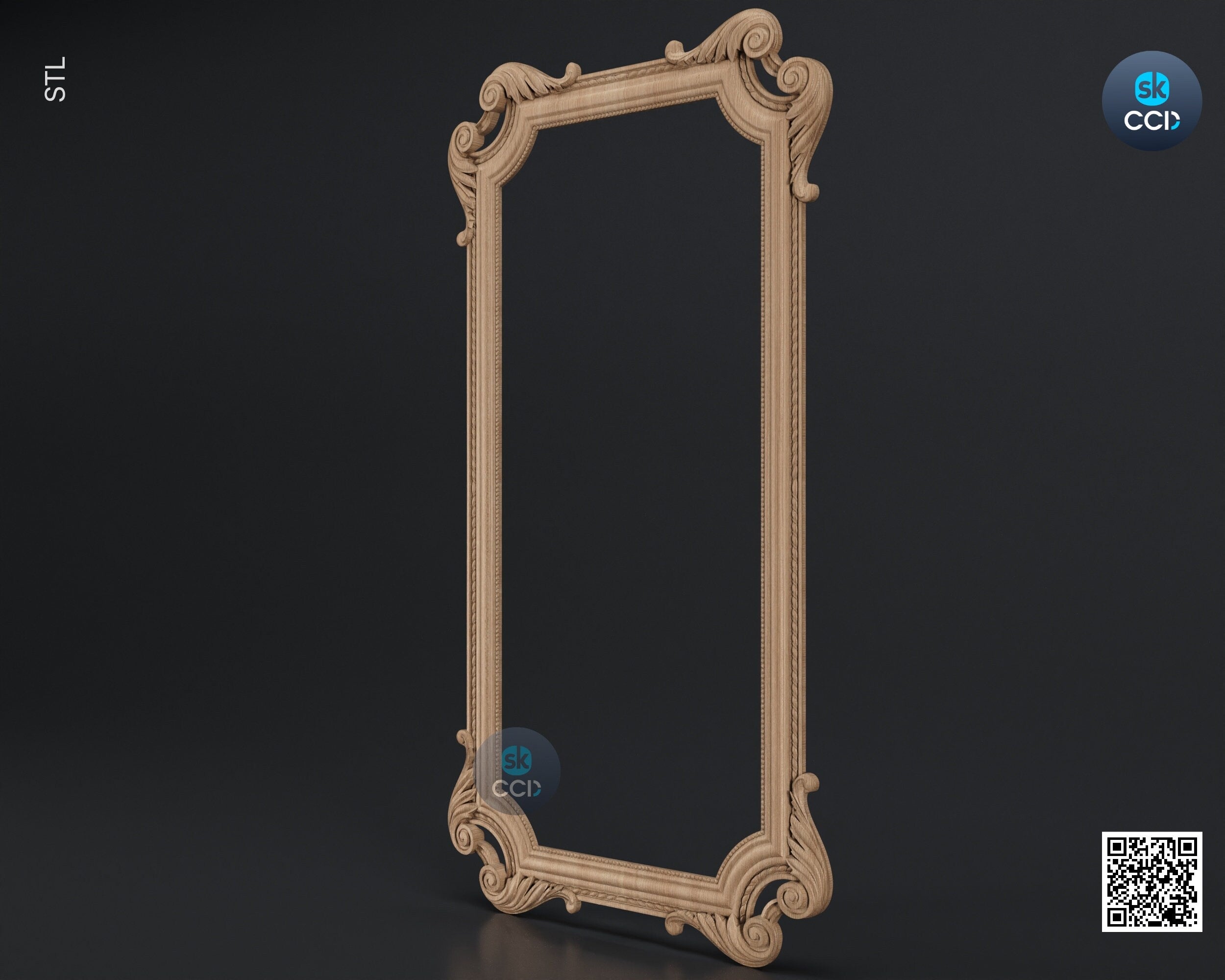 Carved Frame STL 3D Model, Carvign Frame, CNC Router Carving ArtCAM File, CNC files, Wood, Art, Wall Decor SKWF1046