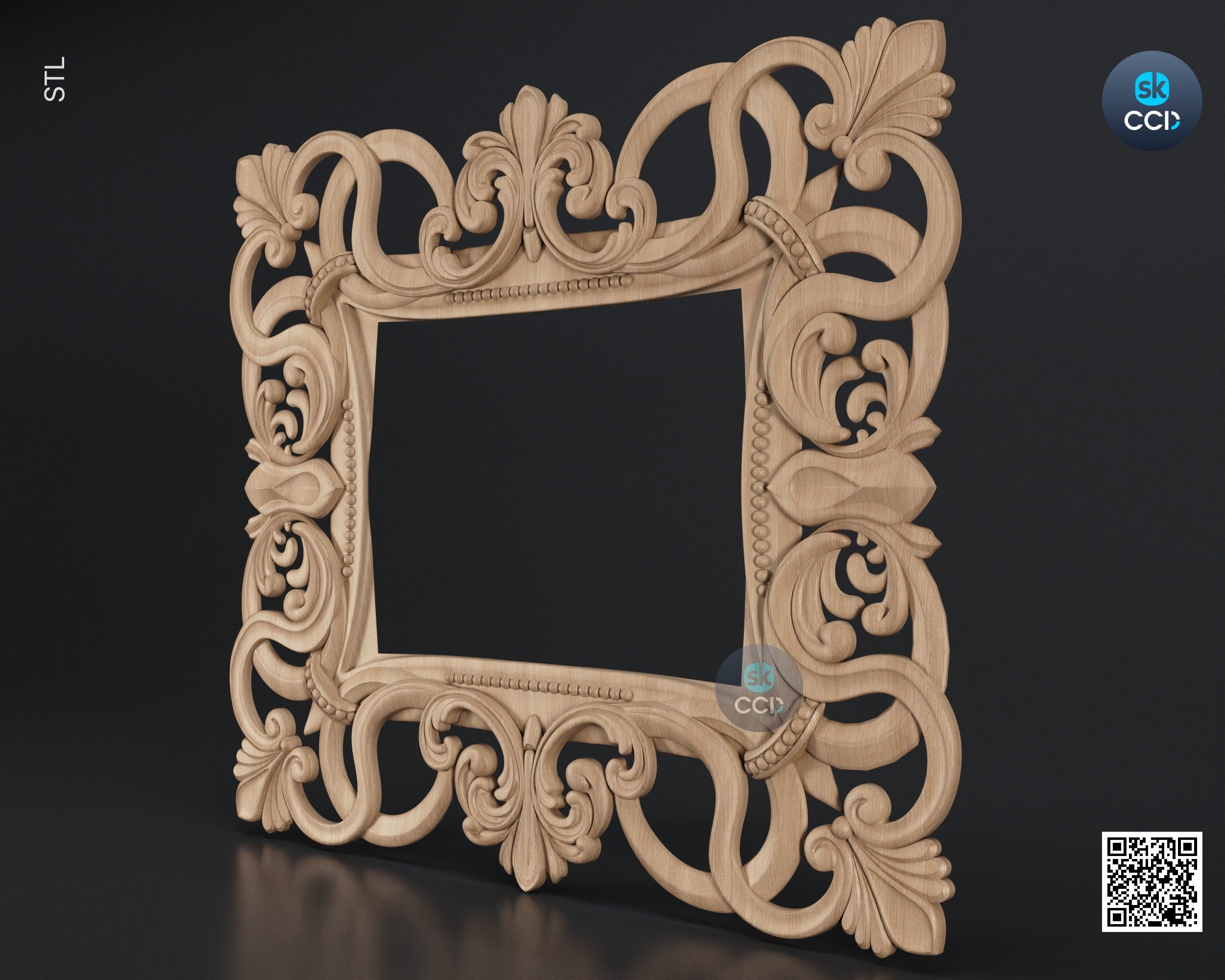 Carved Frame STL 3D Model, Carvign Frame, CNC Router Carving ArtCAM File, CNC files, Wood, Art, Wall Decor SKWF10158