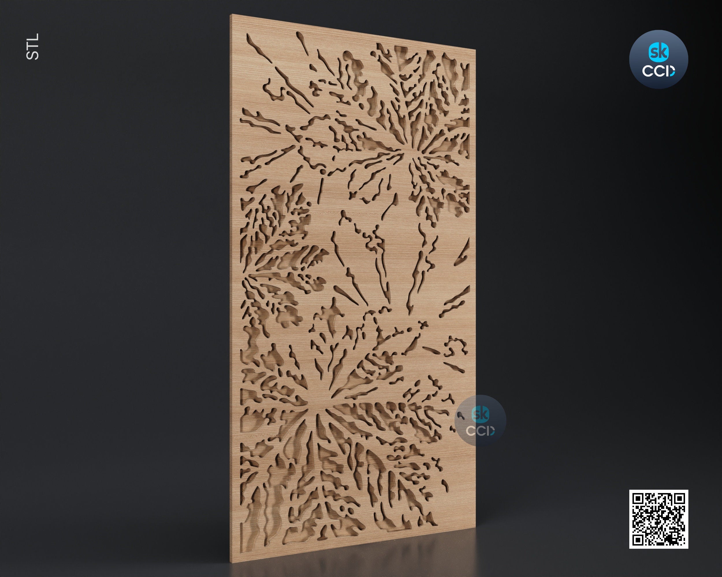 Wood Wall Art, Botanica STL Model, CNC Router Carving ArtCAM File, Wall Sculpture, Wood Carving, 3D Model