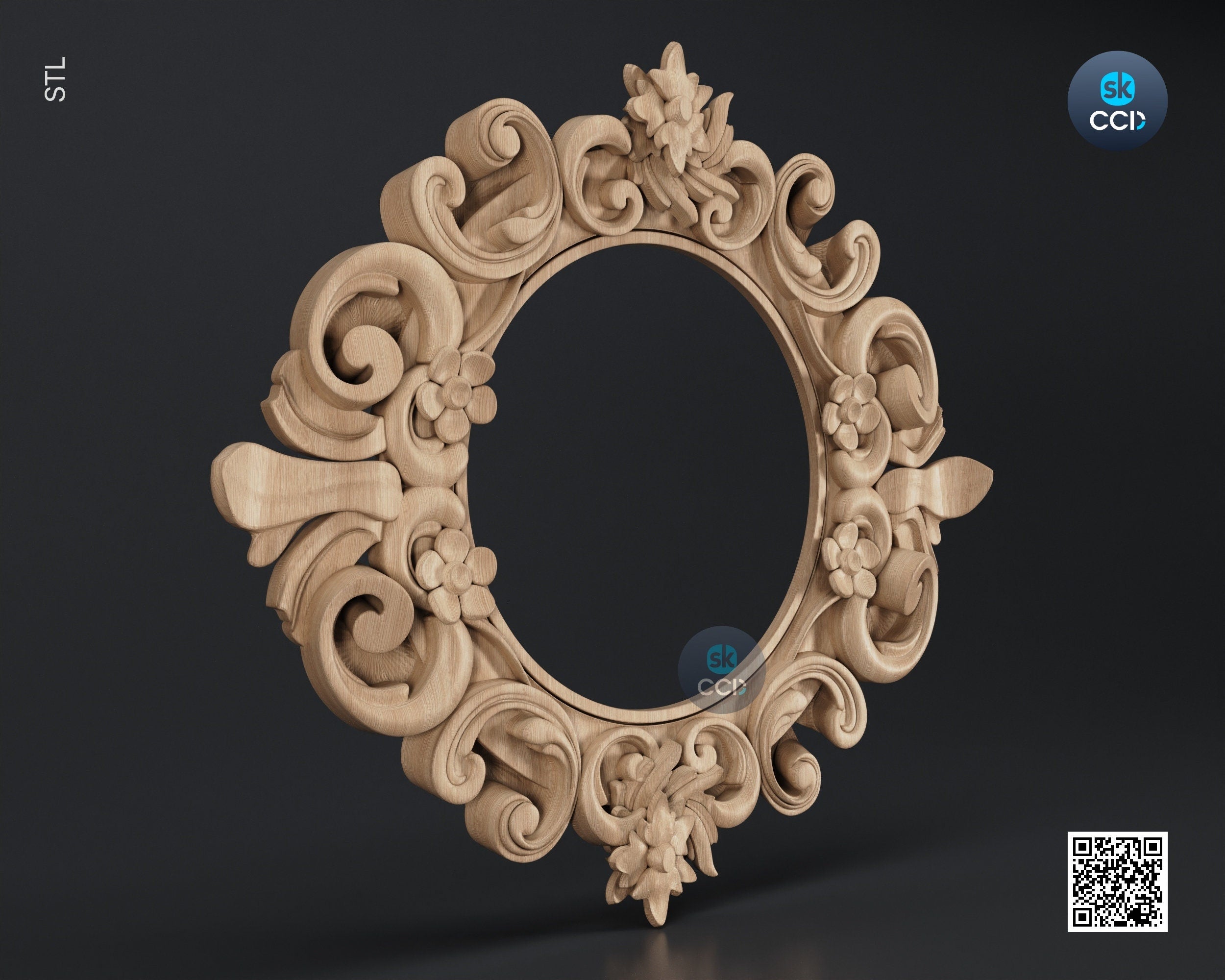 Carved Frame STL 3D Model, Carvign Frame, CNC Router Carving ArtCAM File, CNC files, Wood, Art, Wall Decor SKWF1034
