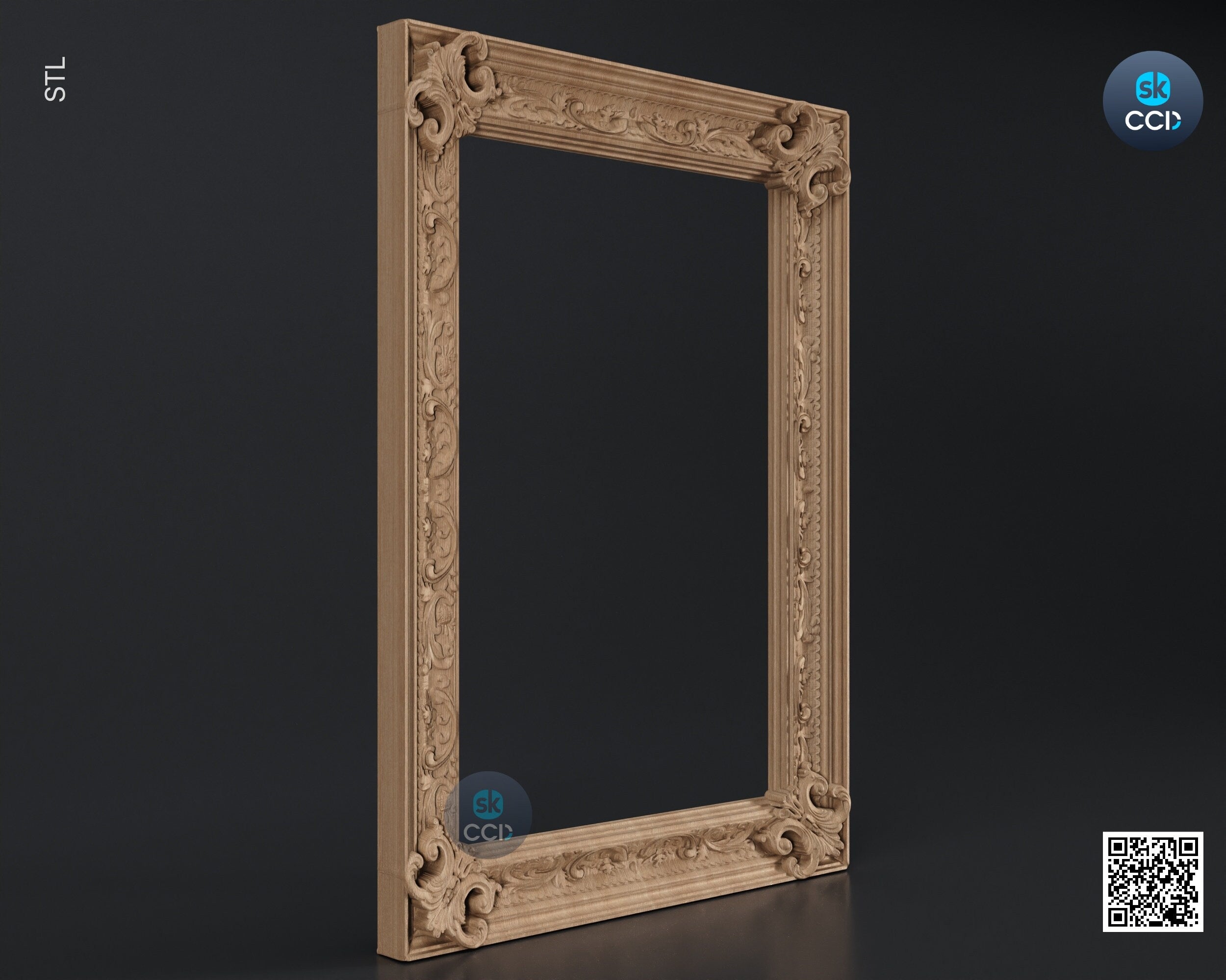 Carved Frame STL 3D Model, Carvign Frame, CNC Router Carving ArtCAM File, CNC files, Wood, Art, Wall Decor SKWF1088