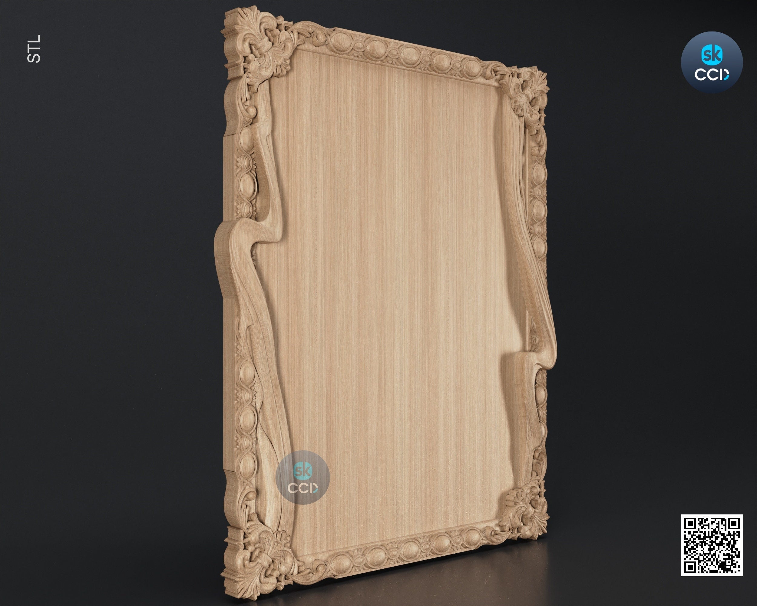 Carved Frame STL 3D Model, Carvign Frame, CNC Router Carving ArtCAM File, CNC files, Wood, Art, Wall Decor SKWF10212