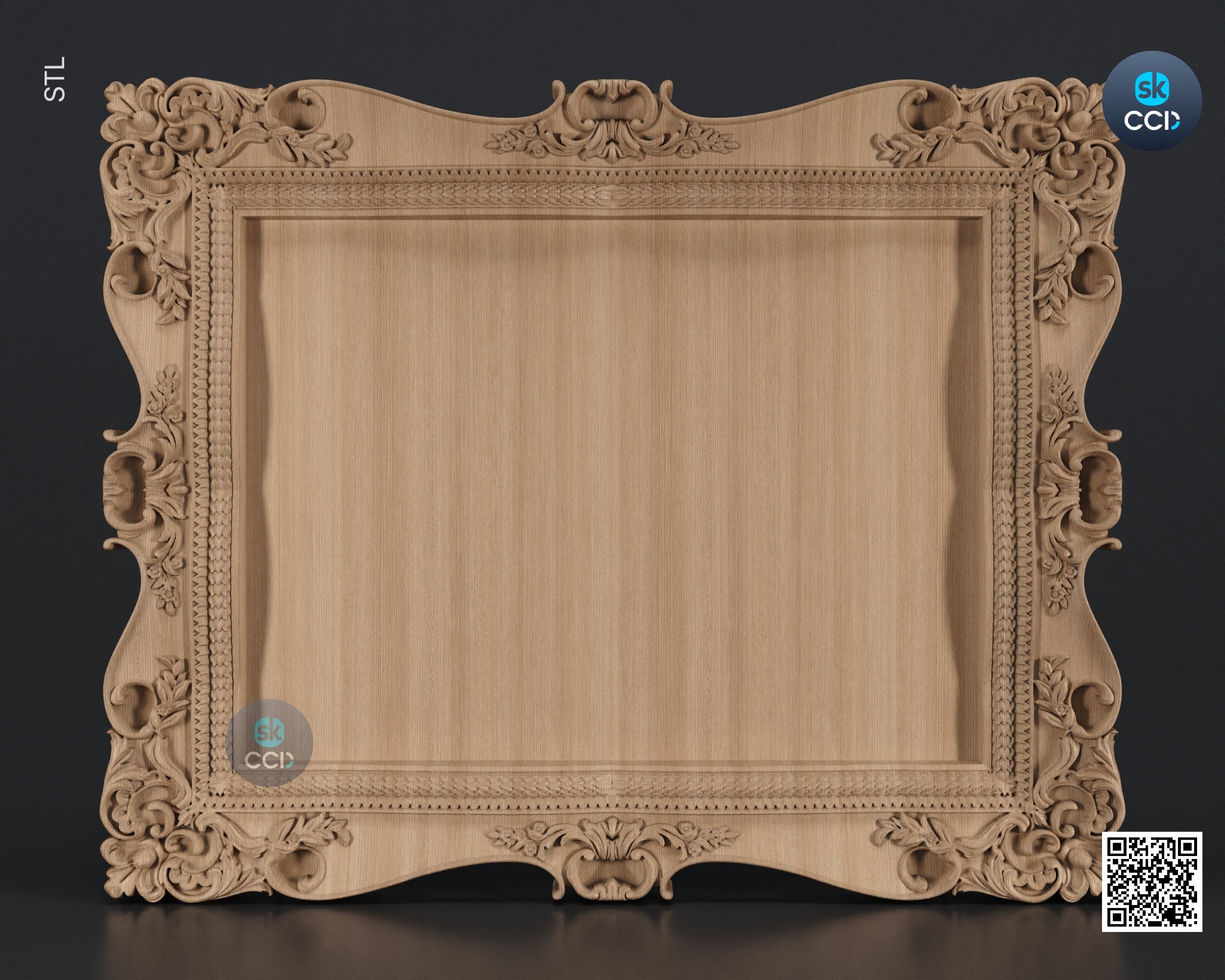 Carved Frame STL 3D Model, Carvign Frame, CNC Router Carving ArtCAM File, CNC files, Wood, Art, Wall Decor SKWF10180