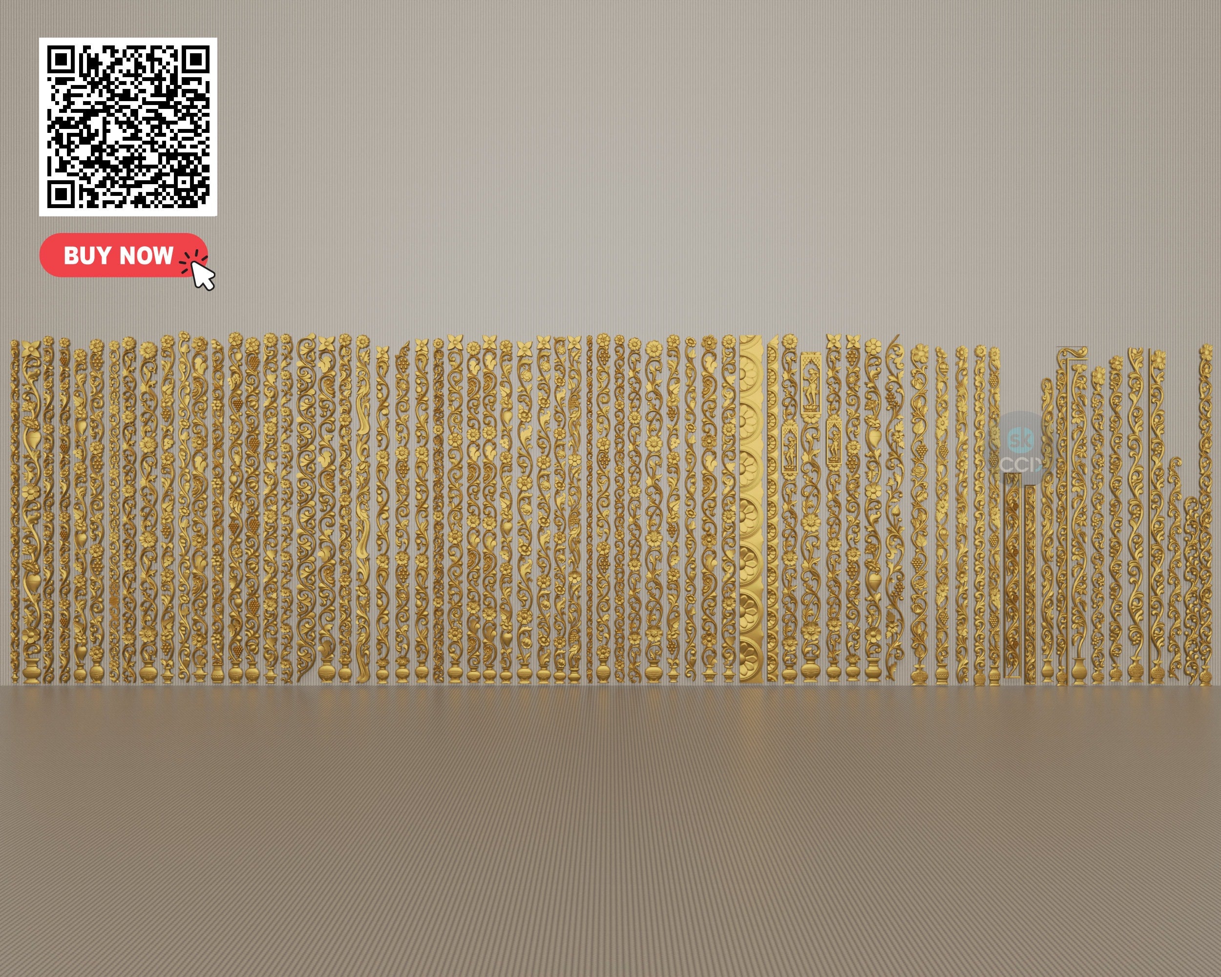 Wood Carving Border Set, Files For CNC, Instant Download Cnc Router Files, STL, Relief