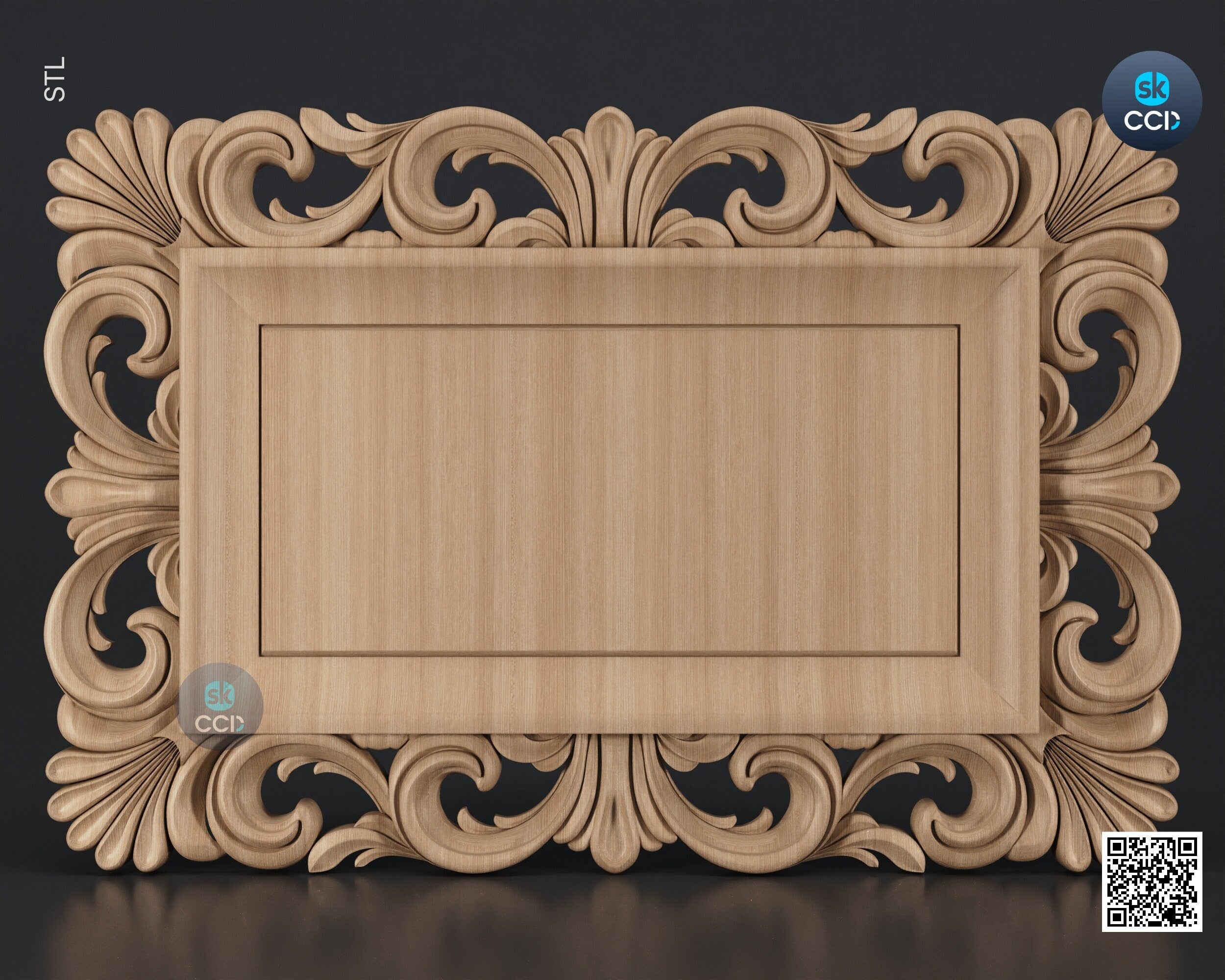 Carved Frame STL 3D Model, Carvign Frame, CNC Router Carving ArtCAM File, CNC files, Wood, Art, Wall Decor SKWF10231