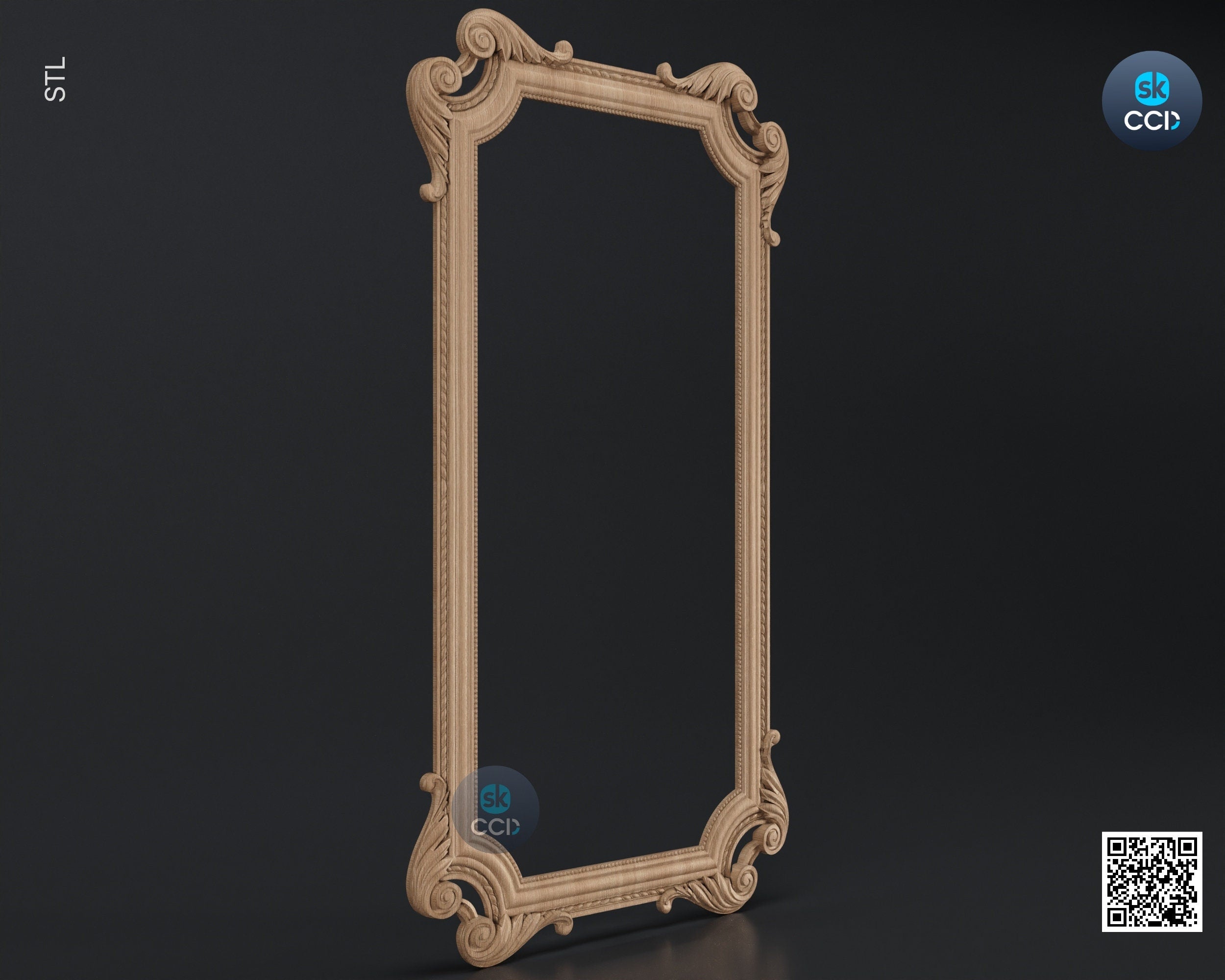 Carved Frame STL 3D Model, Carvign Frame, CNC Router Carving ArtCAM File, CNC files, Wood, Art, Wall Decor SKWF1046
